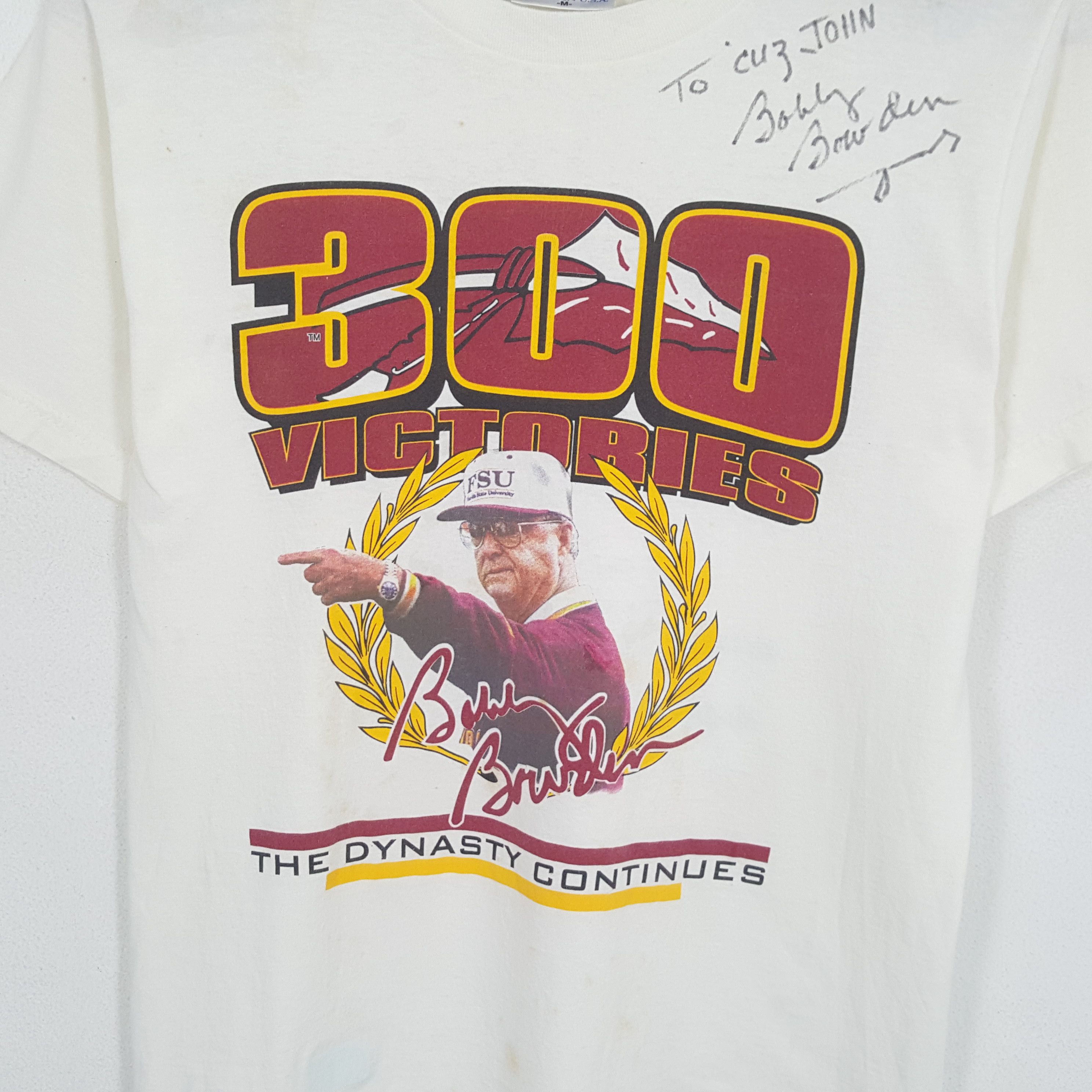 Vintage BOBY BOWDEN Coach Football Sports Tshirt Size US M / EU 48-50 / 2 - 2 Thumbnail