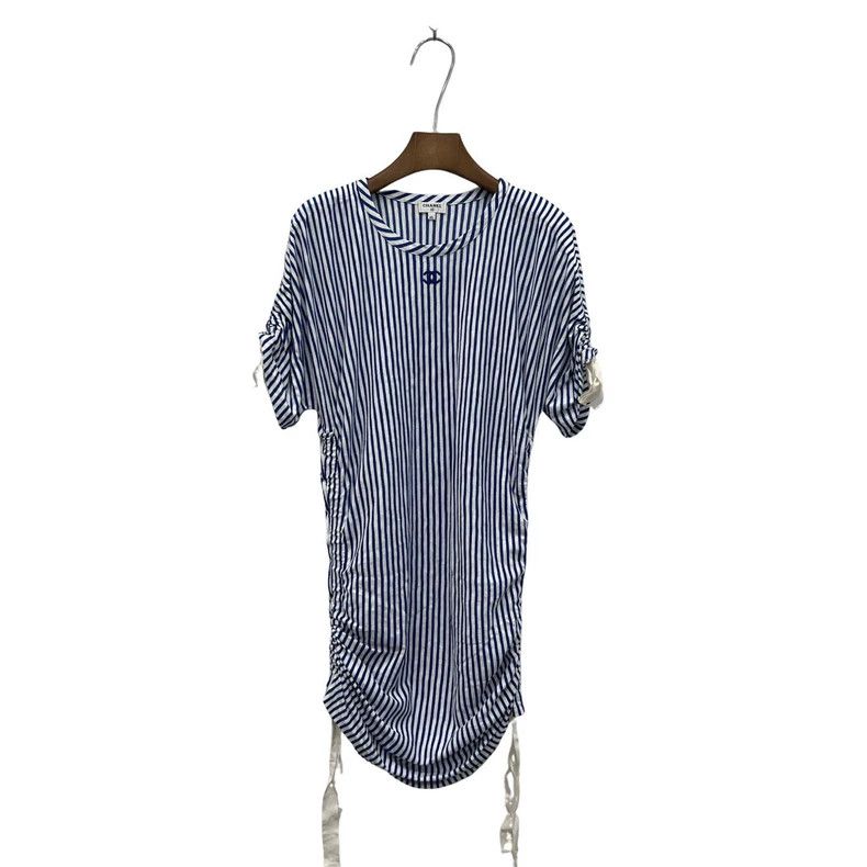 Chanel Chanel Navy blue and white striped drawstring dress Size M / US 6-8 / IT 42-44 - 1 Thumbnail