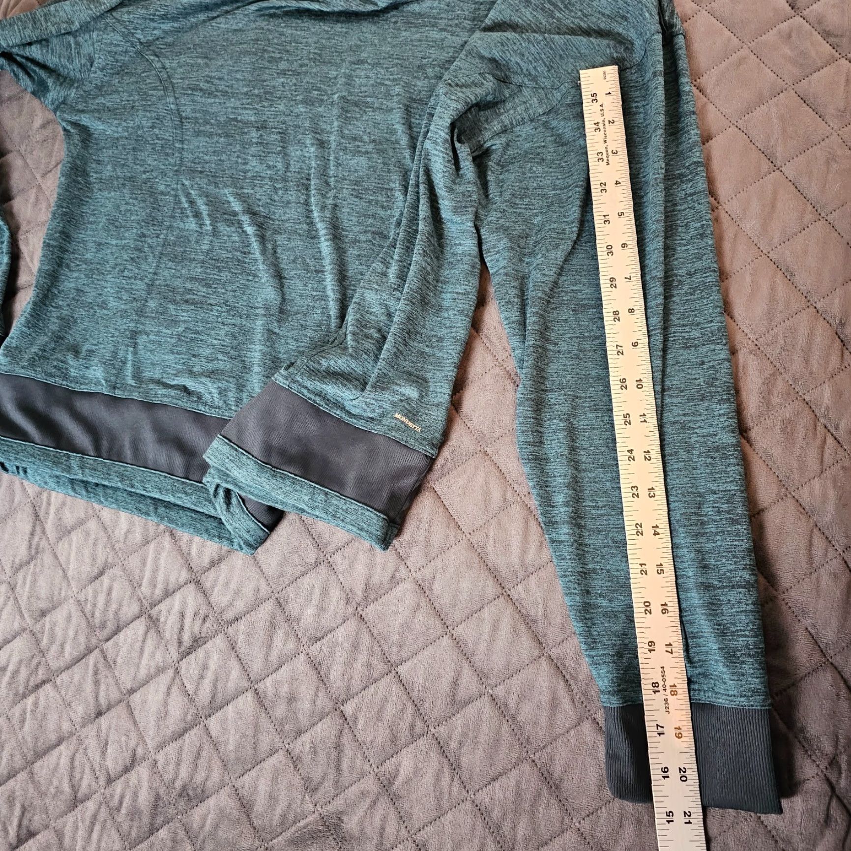 Vintage Mondetta Hoodie Adult XL Green Black Heather Performance Luxury Women's Size XL / US 12-14 / IT 48-50 - 6 Thumbnail