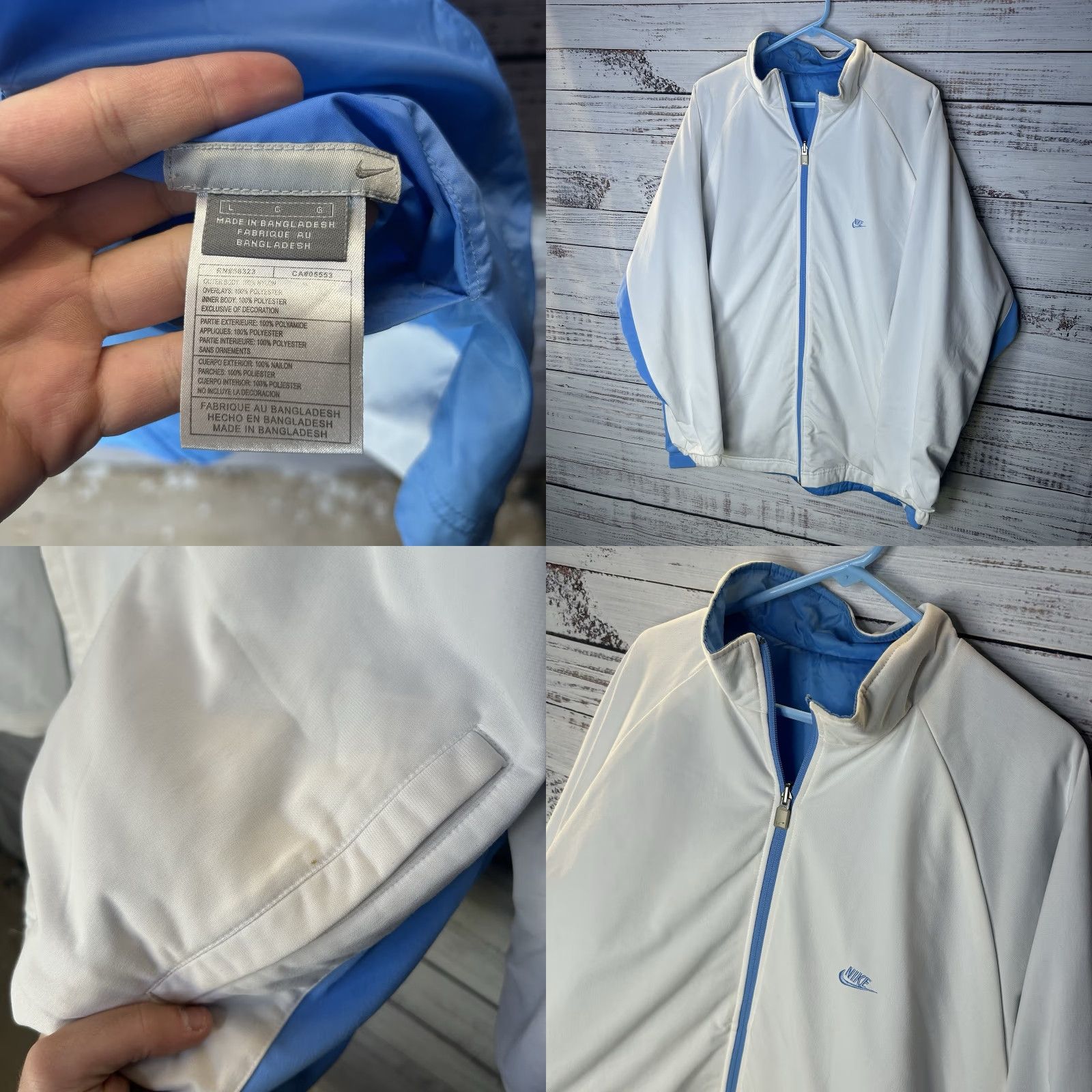 Nike VINTAGE Nike Reversible Jacket Track Coaches Carolina Blue White Oversized Large Size US L / EU 52-54 / 3 - 8 Thumbnail