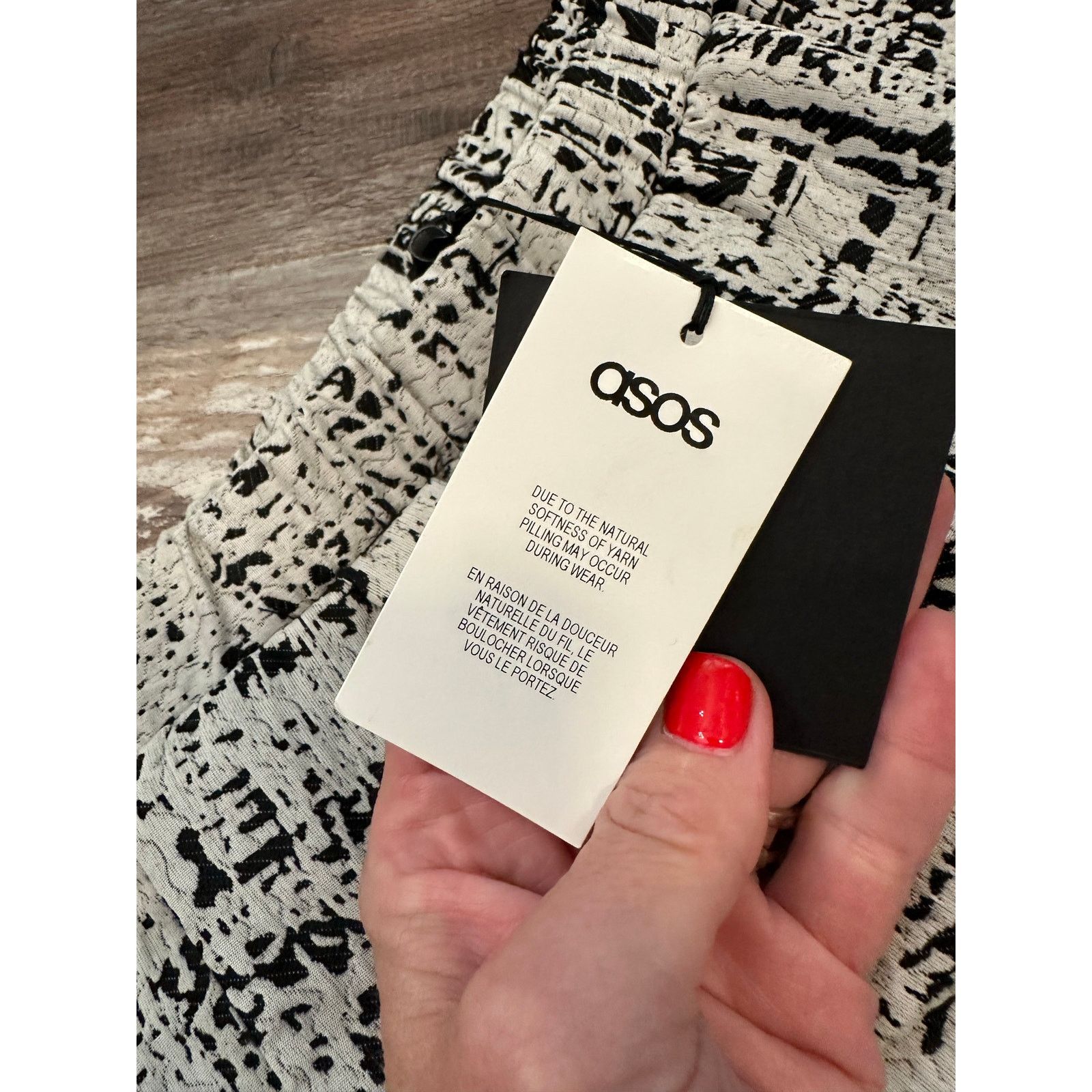 Asos ASOS Abstract black/gray print women's pants sz 8 NWT Size 30" / US 8 / IT 44 - 4 Thumbnail