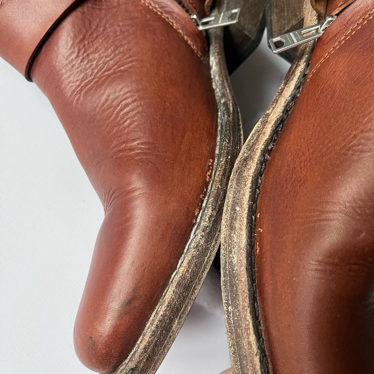 Allsaints × Vintage All Saints Brown Leather Biker Boots Womens Size 40 Size US 10 / IT 40 - 7 Thumbnail