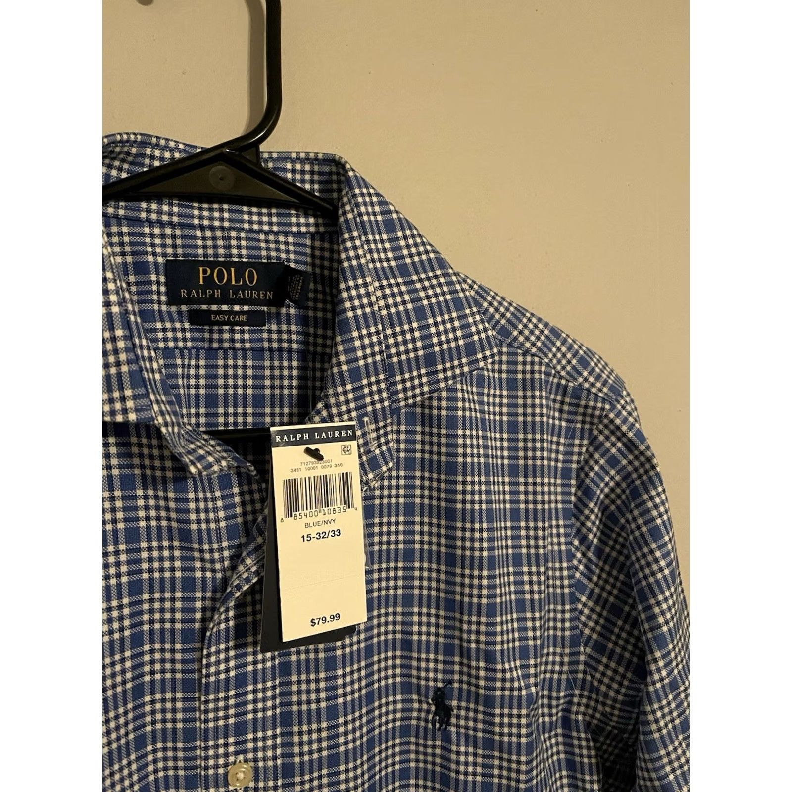 Polo Ralph Lauren Polo Ralph Lauren Shirt Slim Fit Easy Care L/S Button Up Men's 15 32/33 Blue Plaid Size US M / EU 48-50 / 2 - 2 Thumbnail
