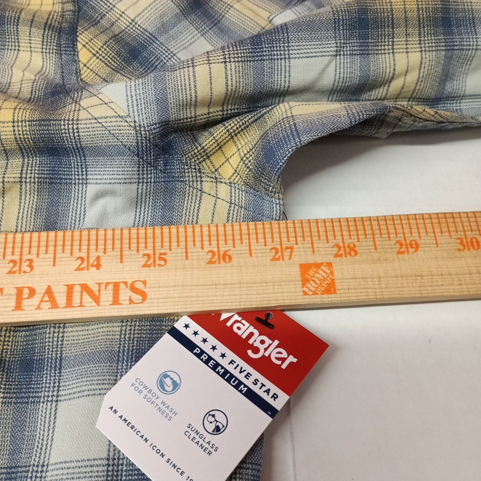 Wrangler Wrangler Cowboy Wash Shirt Men's Size 2XL Blue Yellow Plaid Size US XXL / EU 58 / 5 - 5 Thumbnail