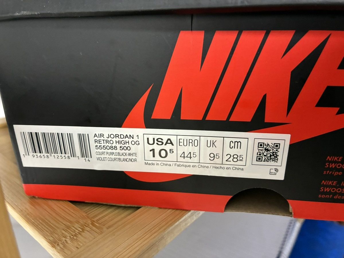 Jordan Brand Jordan 1 Retro High Court Purple Size US 10.5 / EU 43-44 - 6 Thumbnail