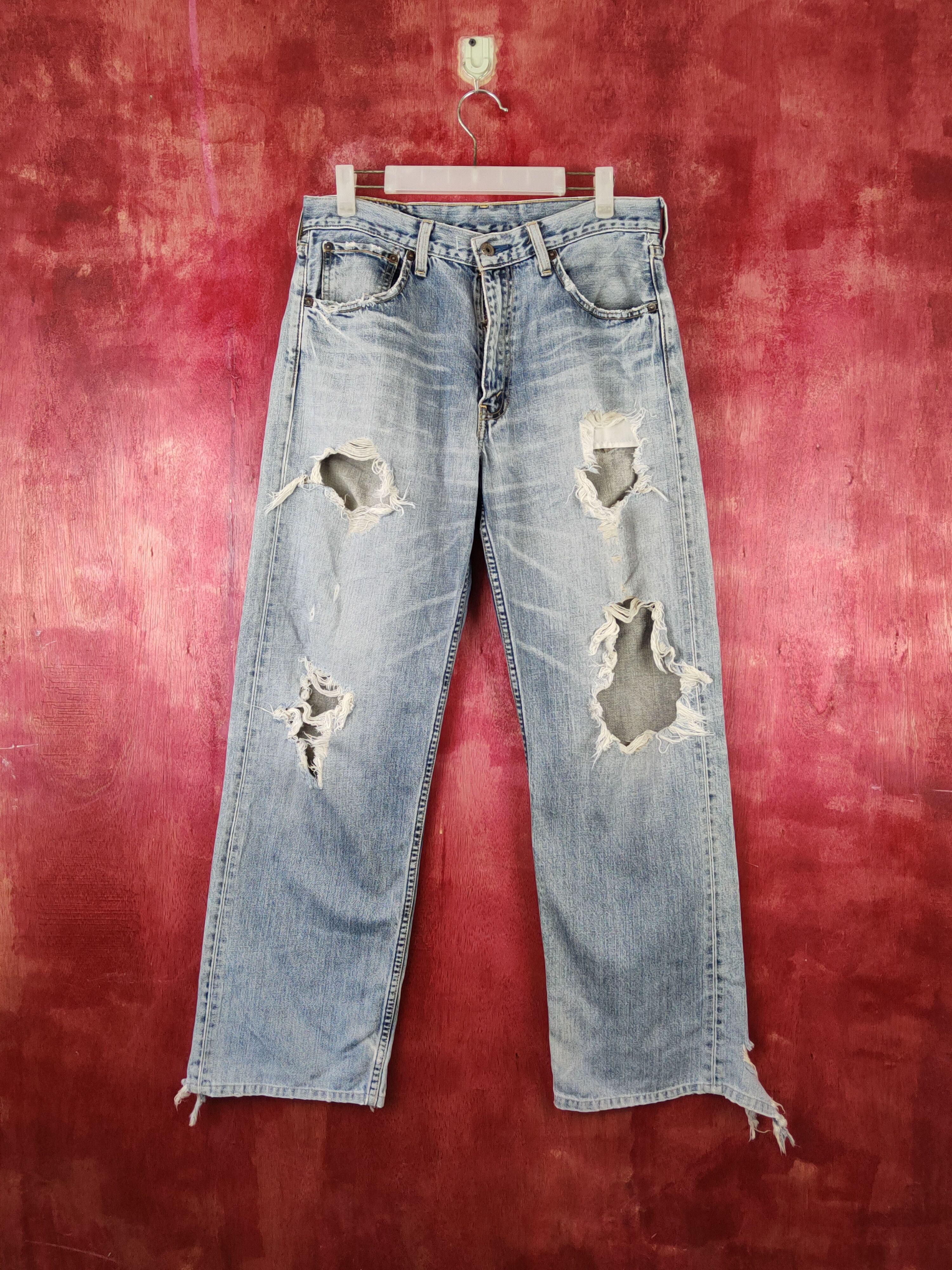 DL Levi's Blue Faded Distressed Ripped Jeans #S1853