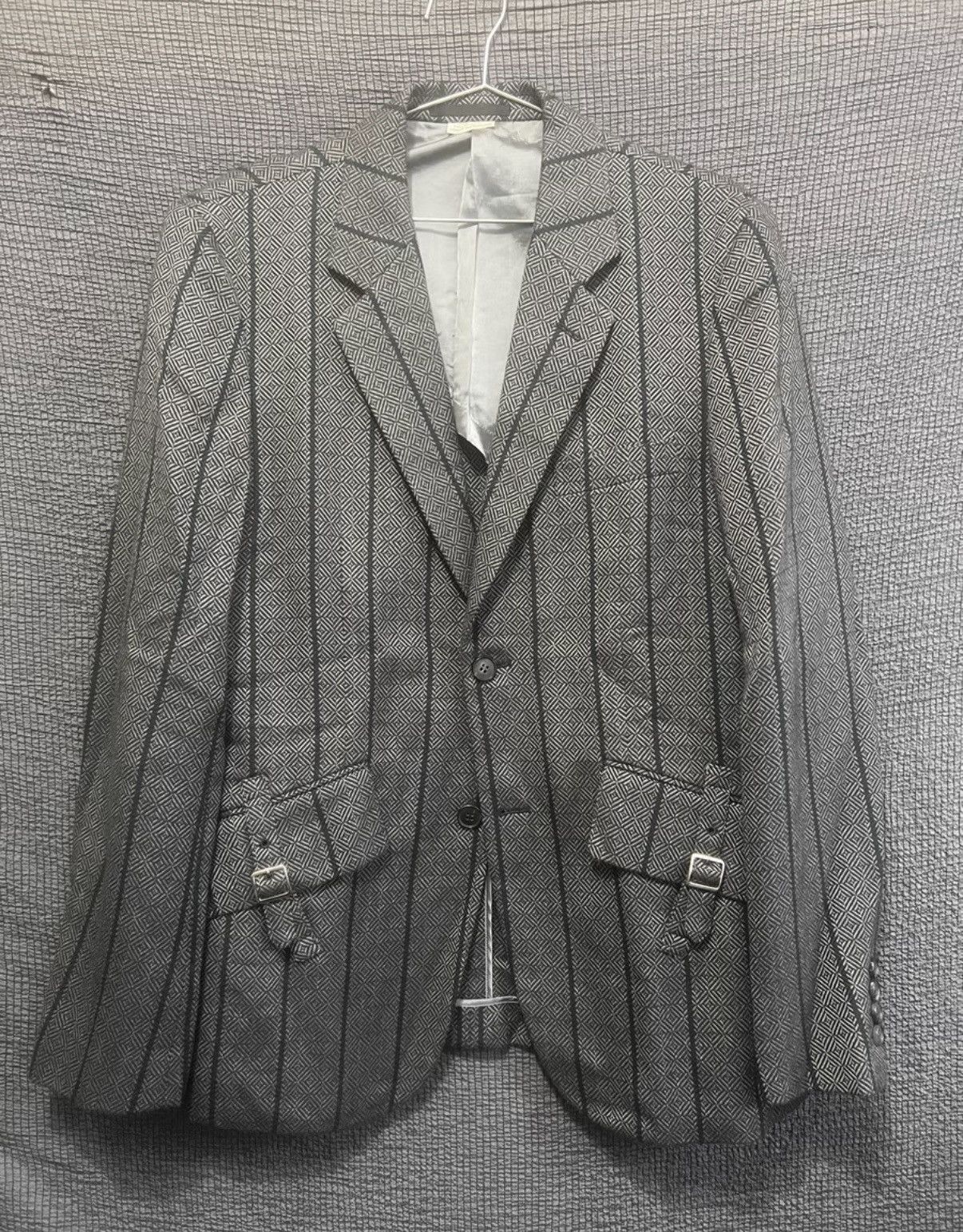 Comme des Garcons Homme Comme des Garçons HOMME DEUX Geometric Pattern Wool Blazer Size 40R - 1 Thumbnail