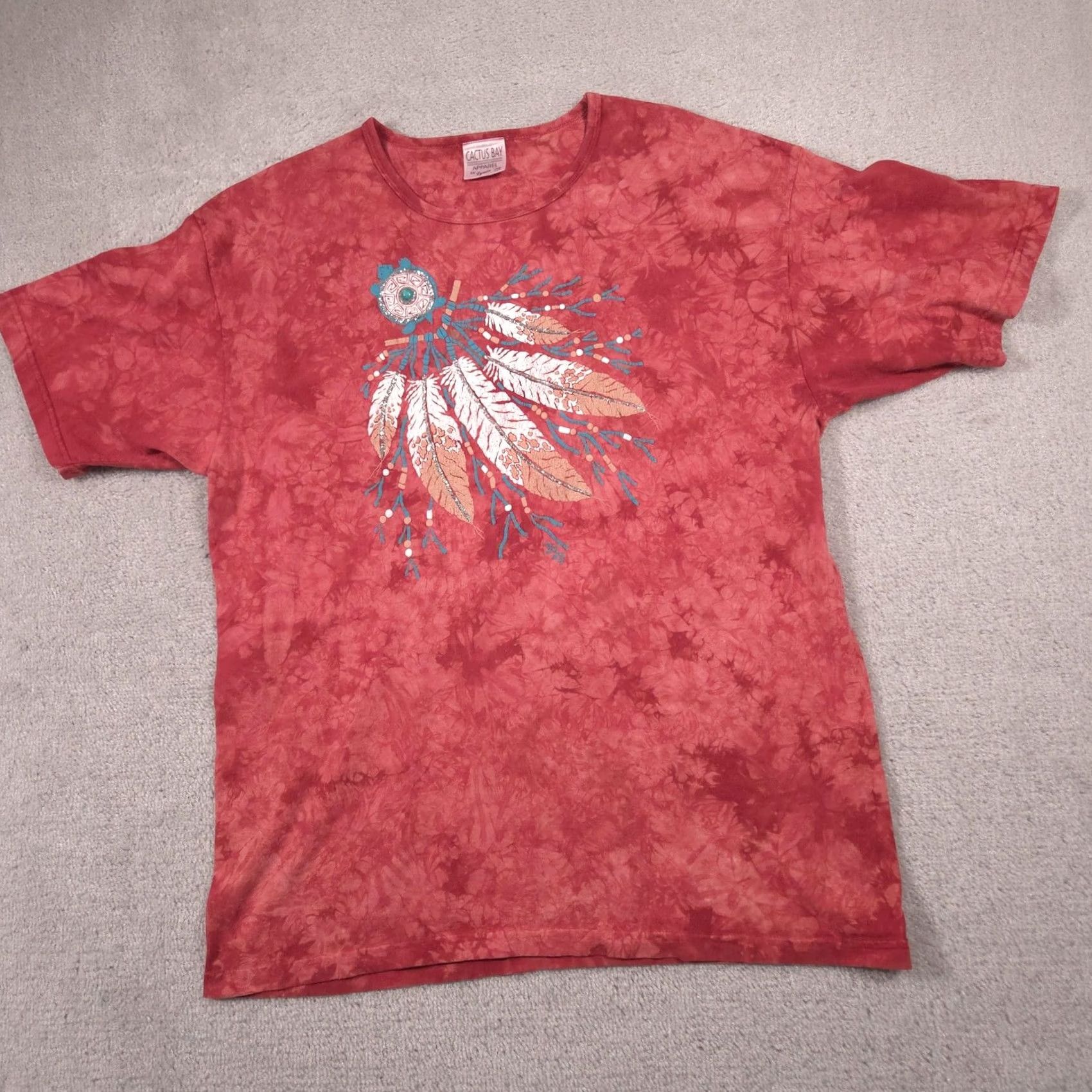 Vintage Cactus Bay Shirt Womens One Size Red Turtle Graphic Glitter Southwestern Top Size ONE SIZE - 3 Thumbnail