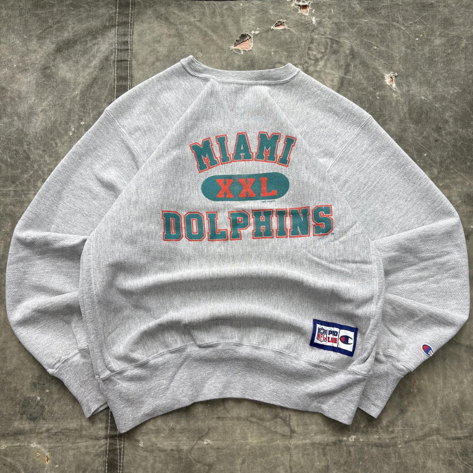 Champion Vintage 90s Miami Dolphins Champion Reverse Weave Sweatshirt Size US XL / EU 56 / 4 - 1 Thumbnail