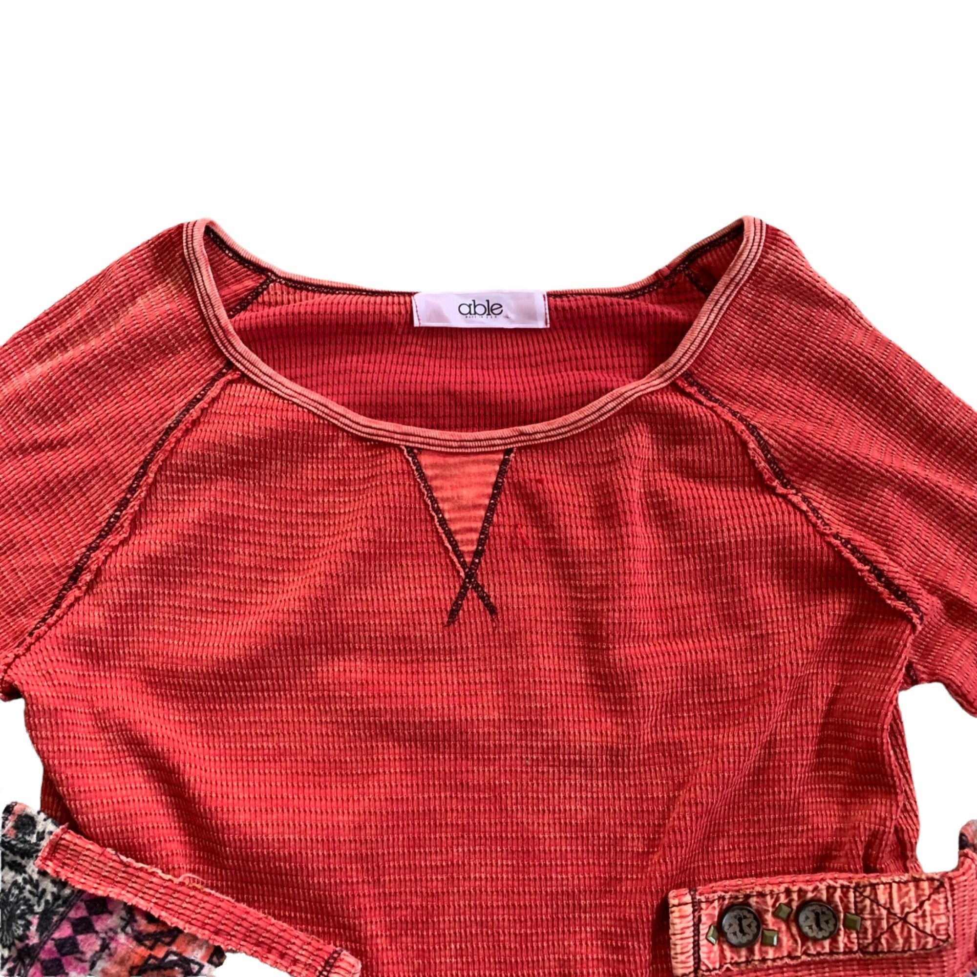 Other American Able Waffle Knit Boho Thermal Top XL Size XL / US 12-14 / IT 48-50 - 2 Thumbnail
