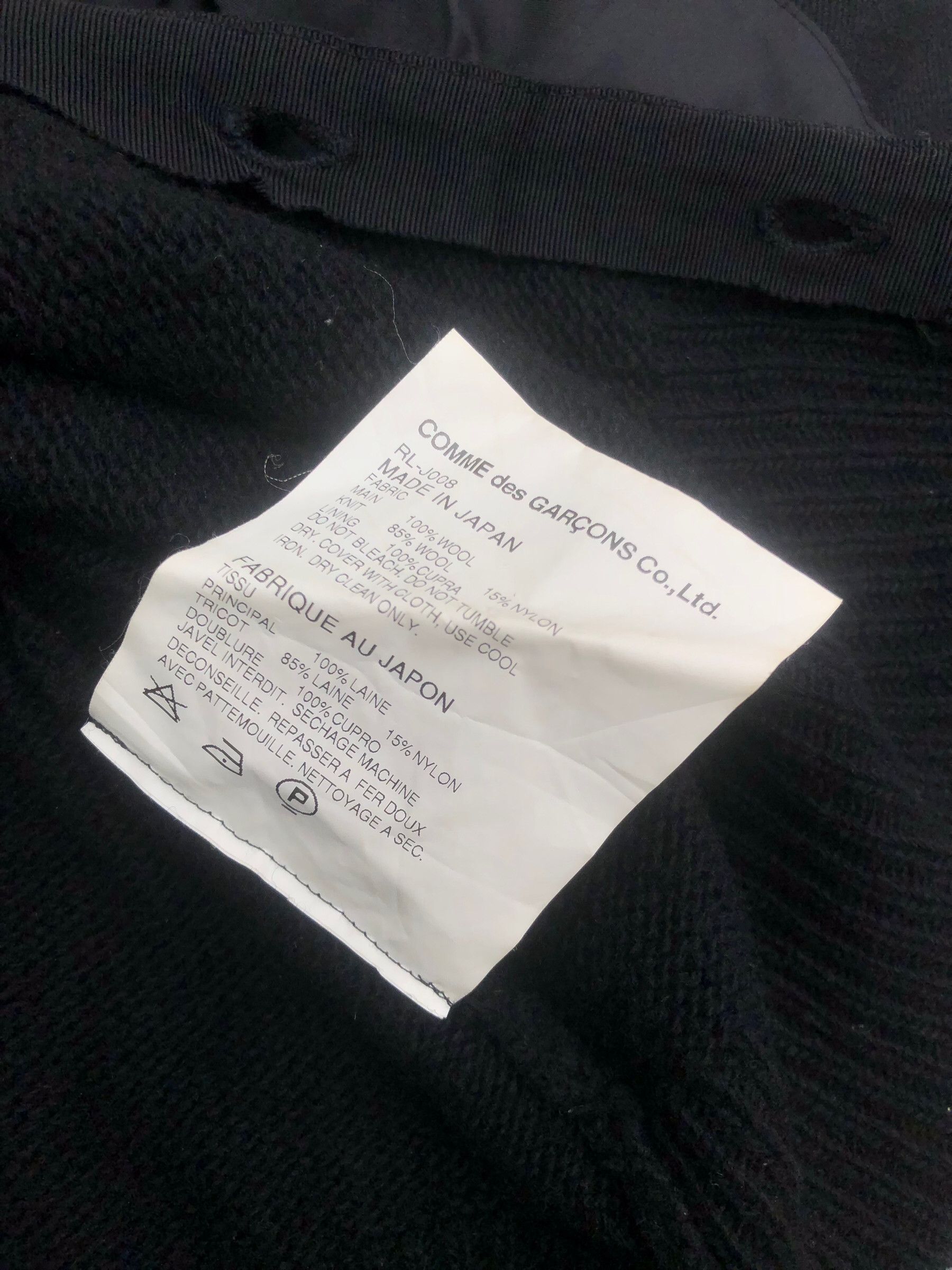 Comme des Garcons Archive AD2013 COMME DES GARCONS Biker Jacket Wool Cardigan Size US S / EU 44-46 / 1 - 11 Thumbnail