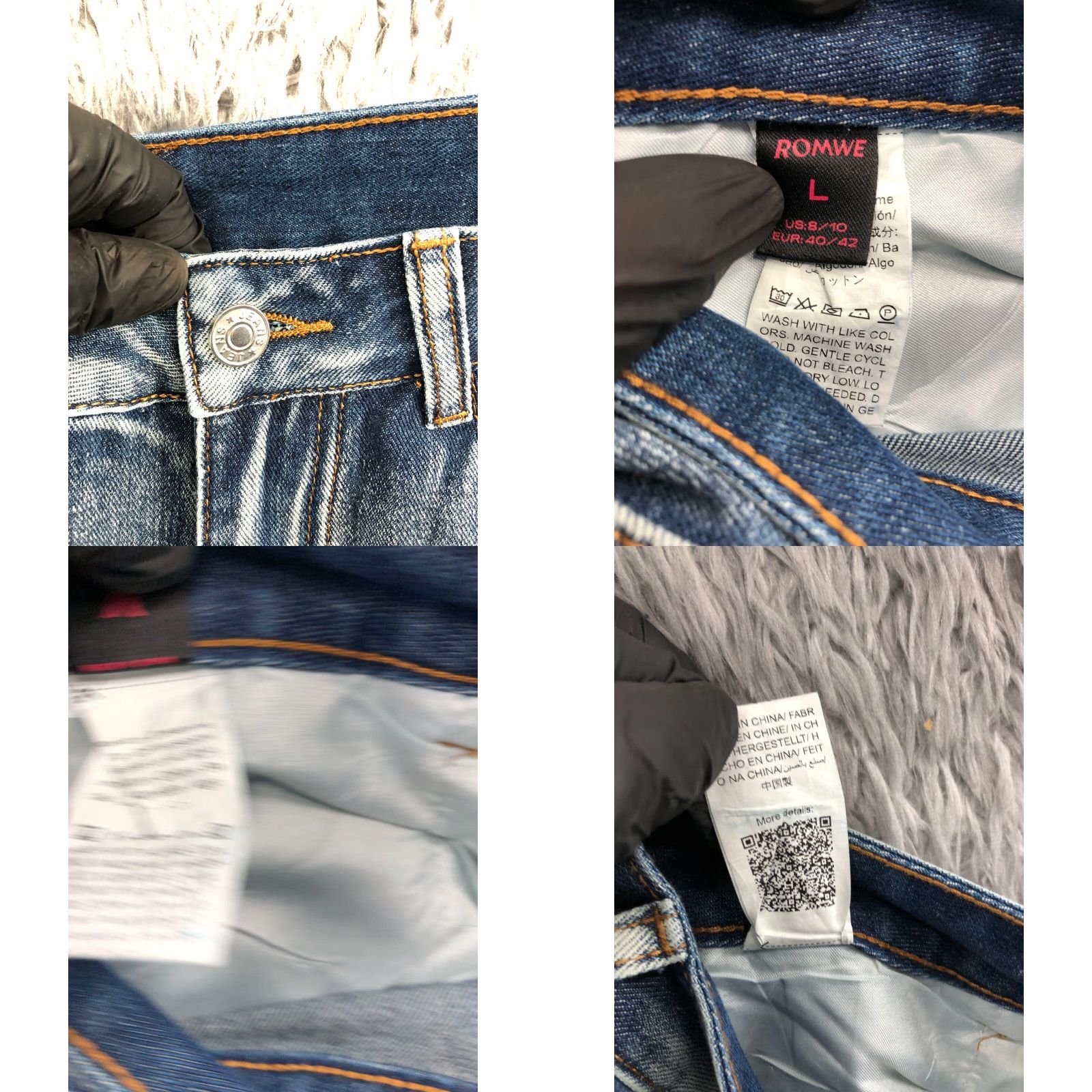 Vintage ROMWE Jeans Flare High Rise Size L Womens Medium Wash Blue Regular 28in Inseam 31in Denim Cotton 5-Pocket Size 36" / US 14 / IT 50 - 8 Thumbnail