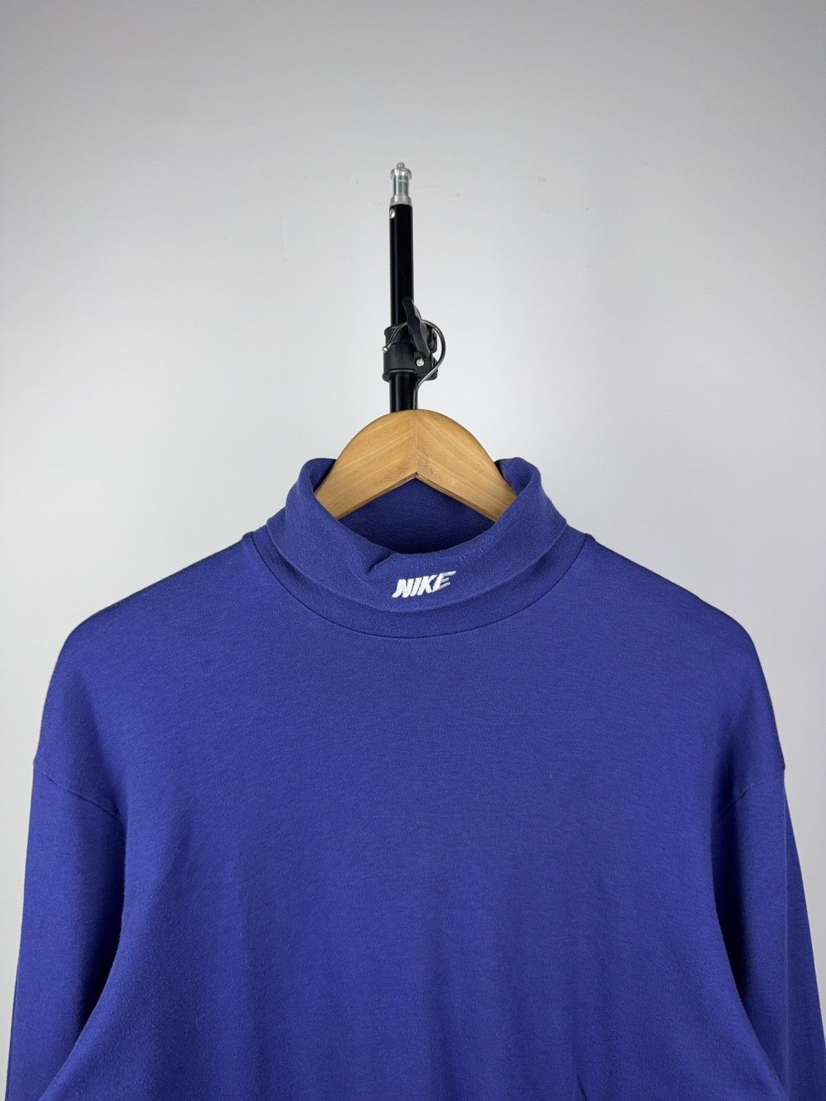 Nike × Vintage Vintage Nike Turtleneck Mock Neck Long Sleeve Blue L Size US L / EU 52-54 / 3 - 2 Thumbnail