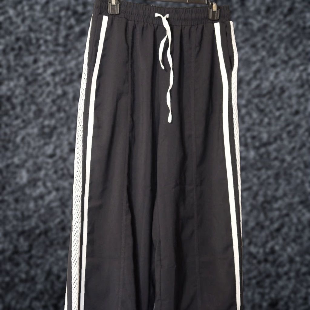 Vintage Nwot! ee:some Tracks Pants Black/White Drawstring Wide-Leg Women's S #A2-15 Size 28" / US 6 / IT 42 - 1 Thumbnail