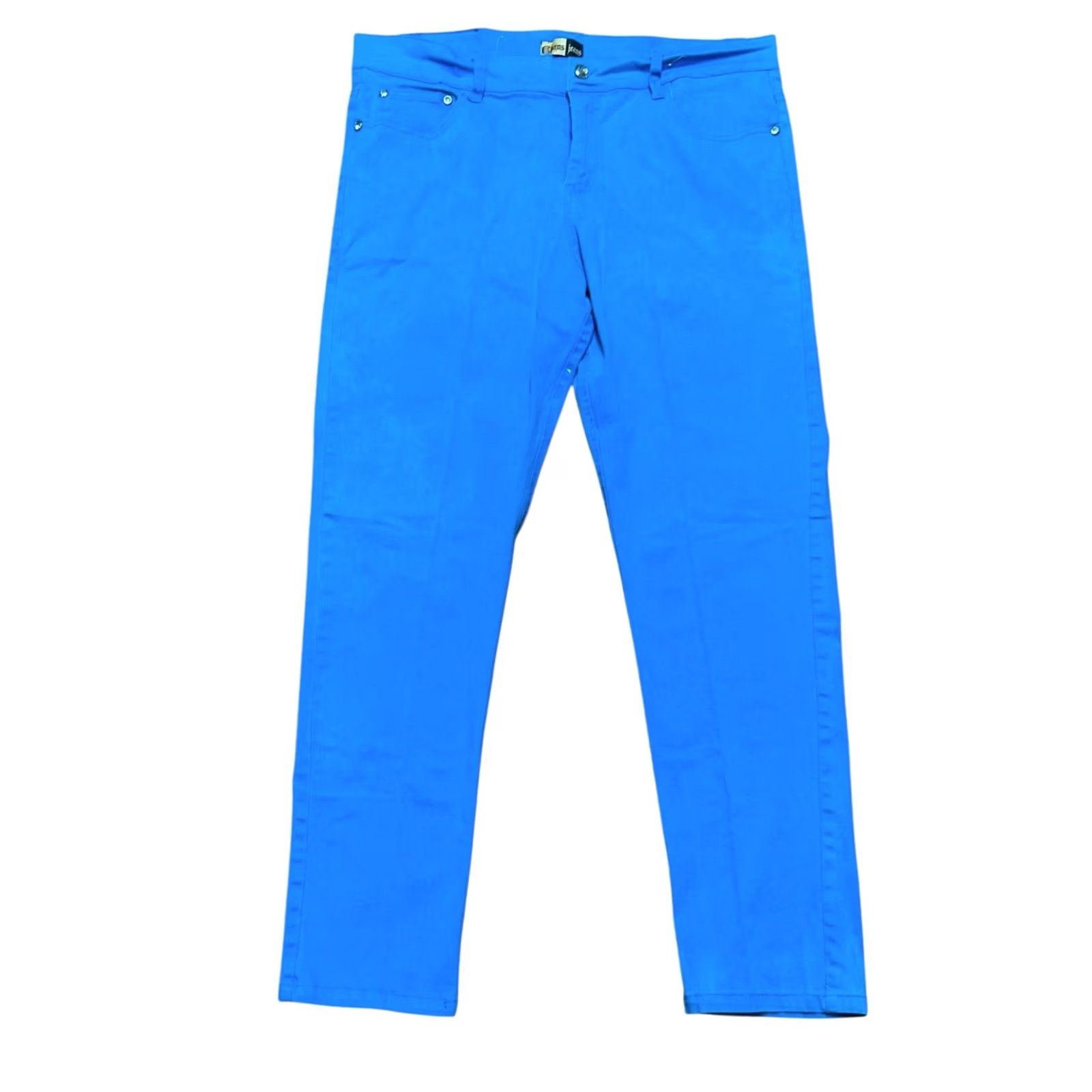 Vintage VINTAGE Chams Jeans Royal Blue Pants Studded Butterfly Pockets Women’s Sz 16 Y2K Jeans Women Fits Regular 34 In Waist 30 In Inseam 5-Pocket Design Size 38" / US 16 / IT 52 - 2 Thumbnail