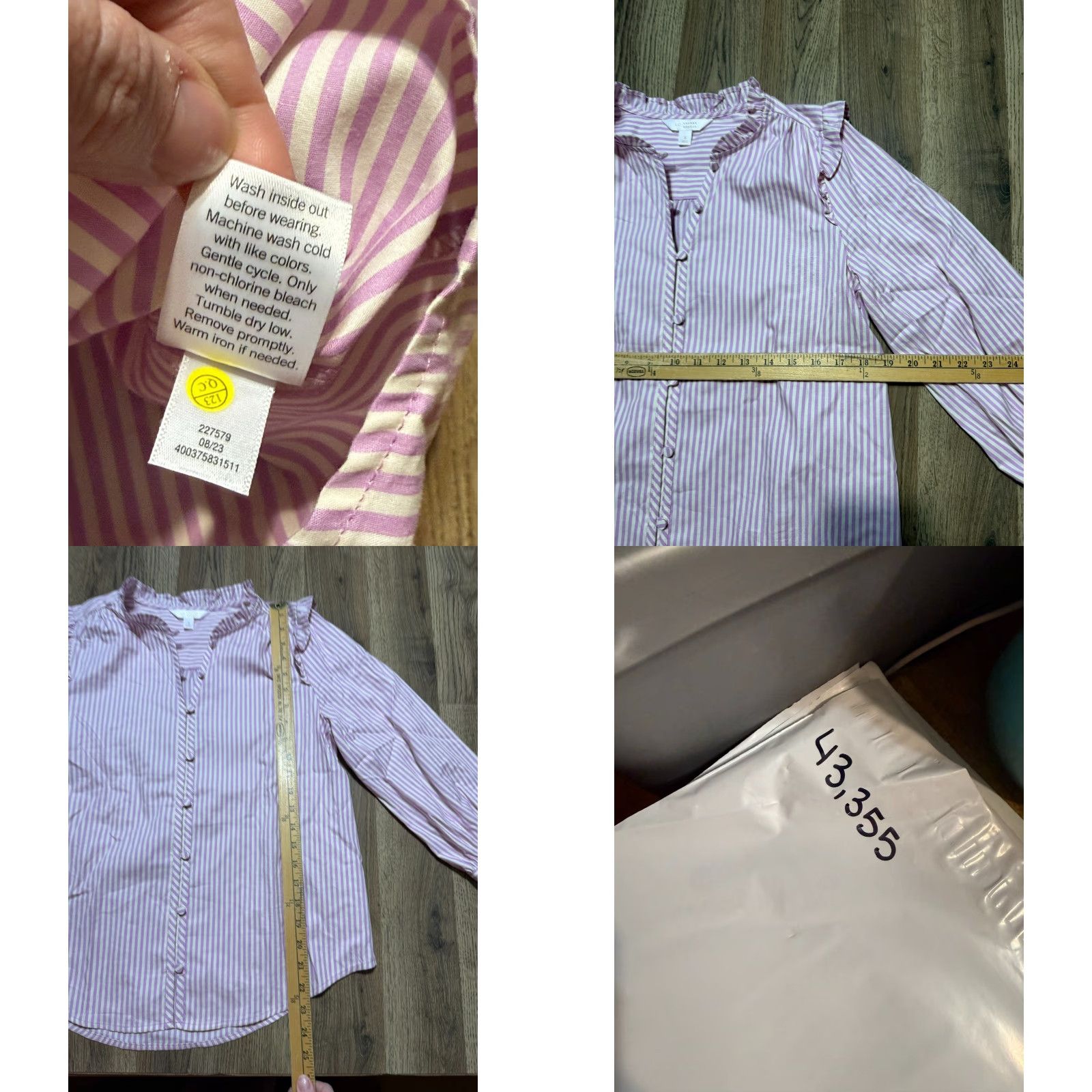 Vintage VINTAGE LC Lauren Conrad Shirts Women's Size Small Purple Long Sleeve Button Up Striped Size S / US 4 / IT 40 - 8 Thumbnail
