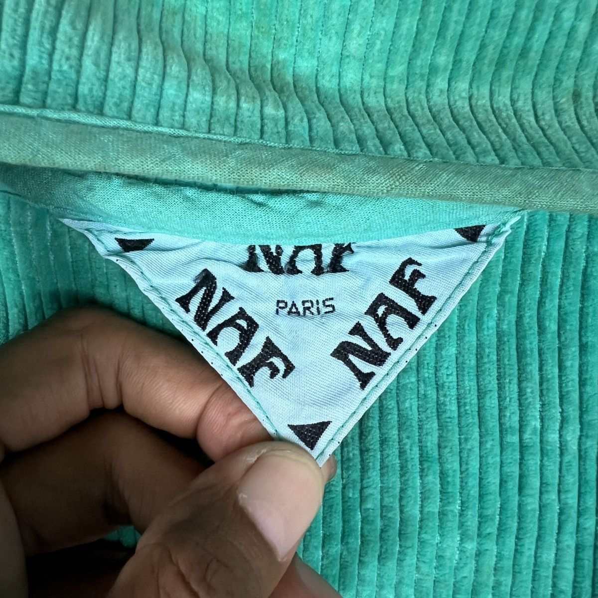 Designer 🔥 NAF NAF PARIS CORDUROY BUTTON LESS COAT Size US XL / EU 56 / 4 - 12 Thumbnail