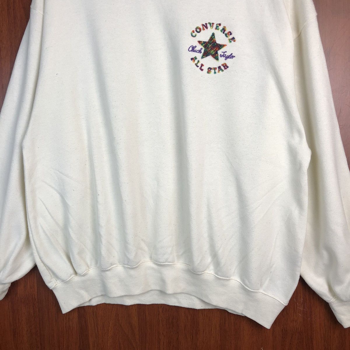 Converse × Vintage Converse All Star vintage White Sweatshirt #7524 Size US M / EU 48-50 / 2 - 3 Thumbnail