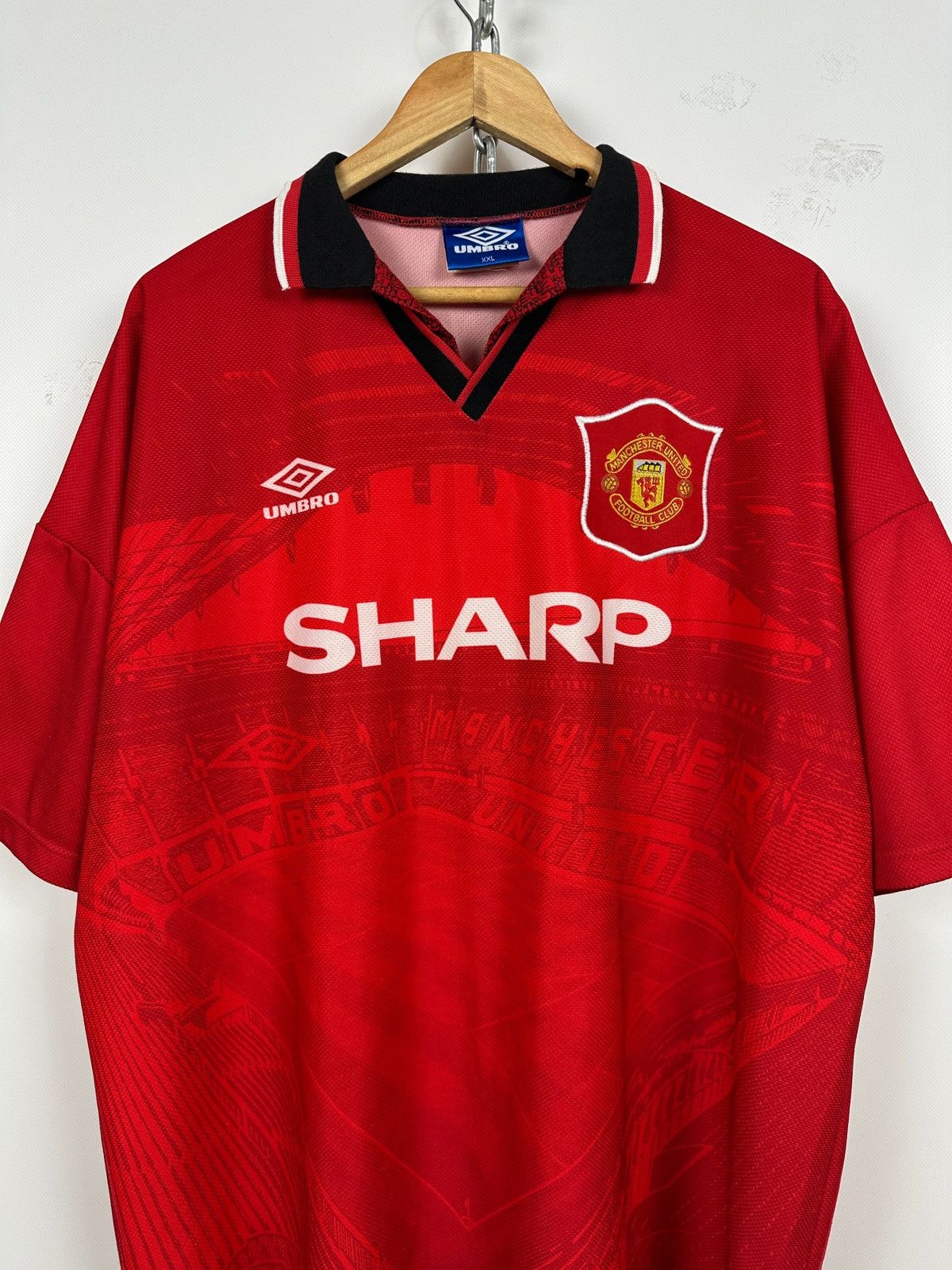 Umbro Vintage 1994-96 Umbro Manchester United Rare Soccer Jersey Size US XXL / EU 58 / 5 - 3 Thumbnail