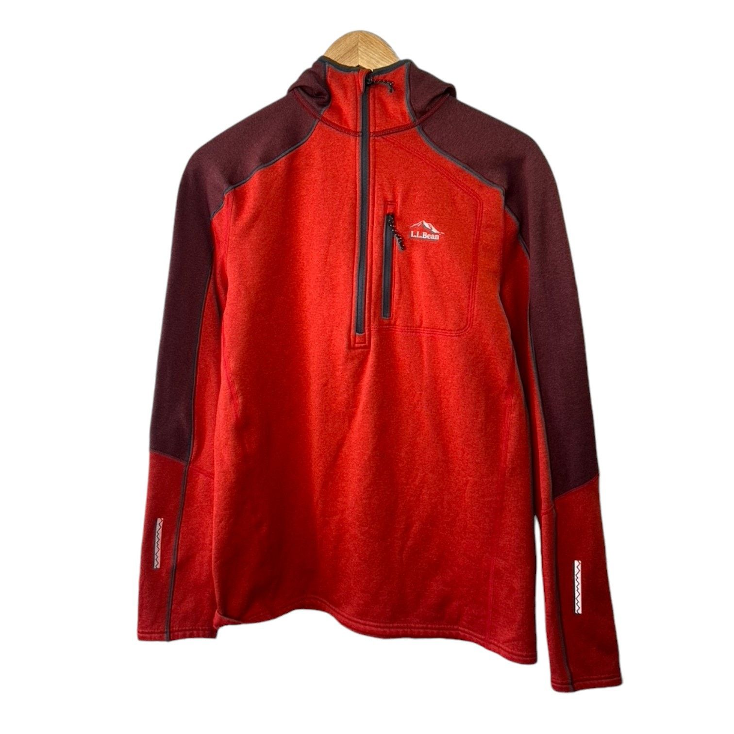 L.L. Bean LL Bean Red Long Sleeve 1/2 Zip Hooded Pullover Men's Medium Size US L / EU 52-54 / 3 - 1 Thumbnail