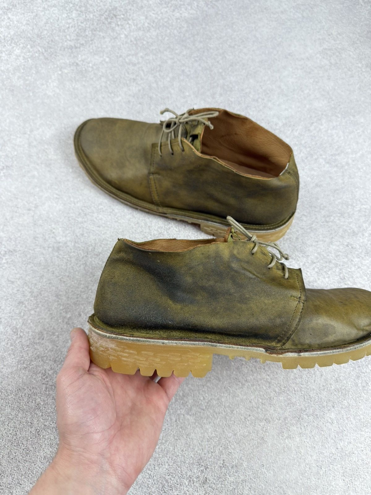 MoMA MoMA Genuine Rubber Leather Shoes Olive Green Size 44-45 Size US 11 / EU 44 - 10 Thumbnail