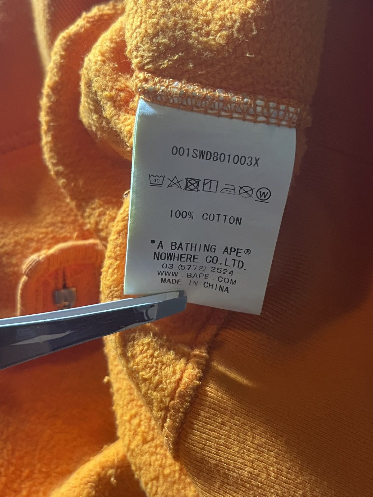 Bape Orange Bape Zip Crewneck Size US L / EU 52-54 / 3 - 5 Thumbnail
