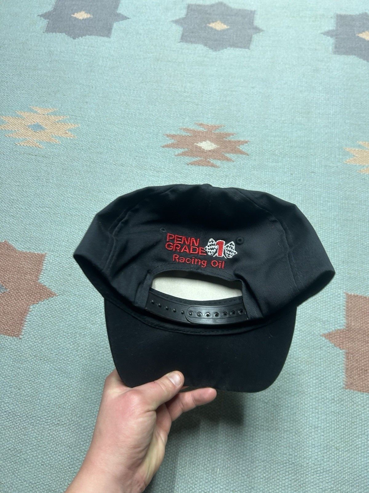 Vintage Vtg SnapBac hat Brad Penn racing oil checkered formula 1 NOS Size ONE SIZE - 4 Thumbnail