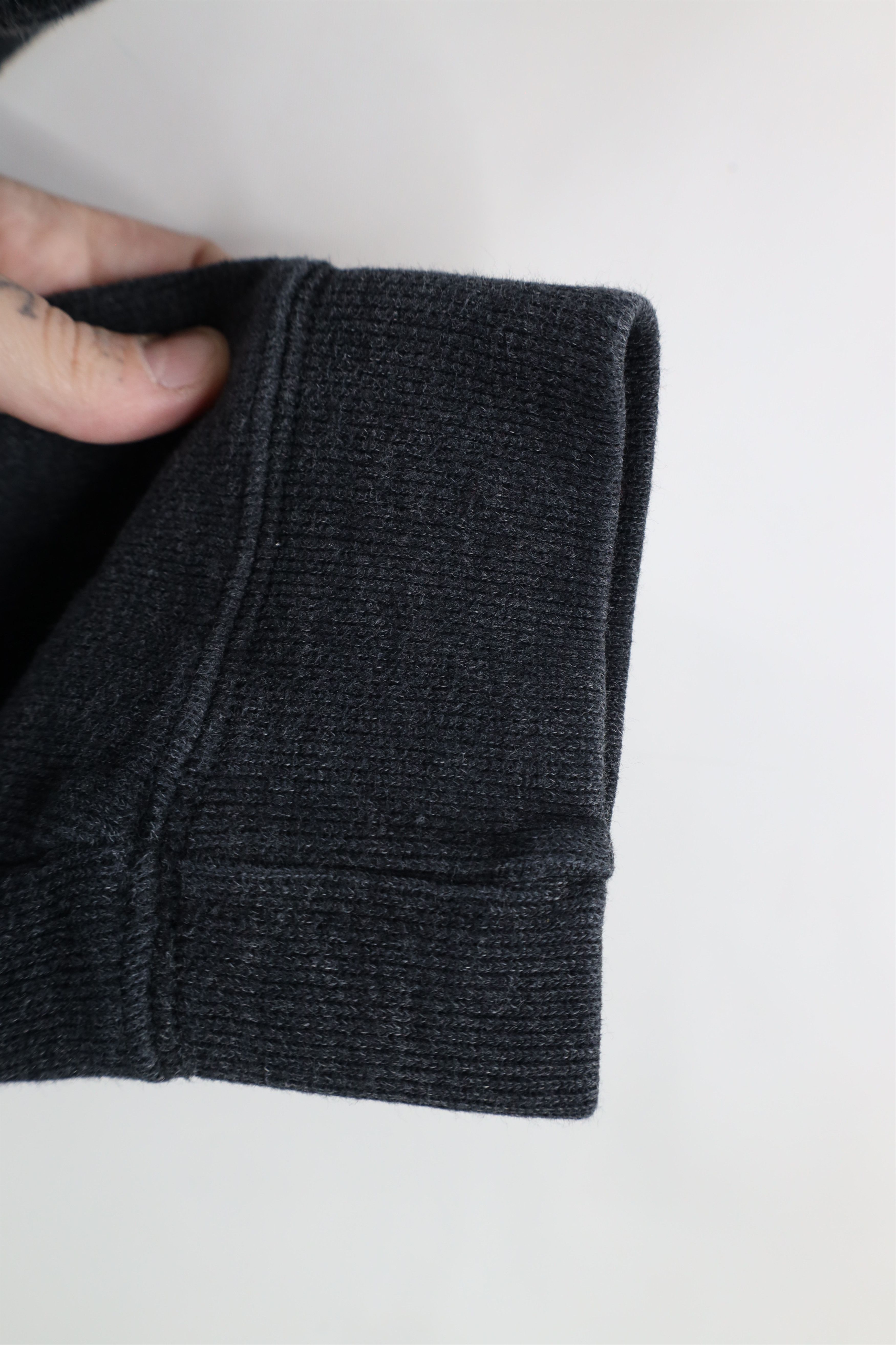 Ralph Lauren × Vintage Vintage Ralph Lauren Ribbed Knit Half Zip Sweater Gray Size US L / EU 52-54 / 3 - 8 Thumbnail