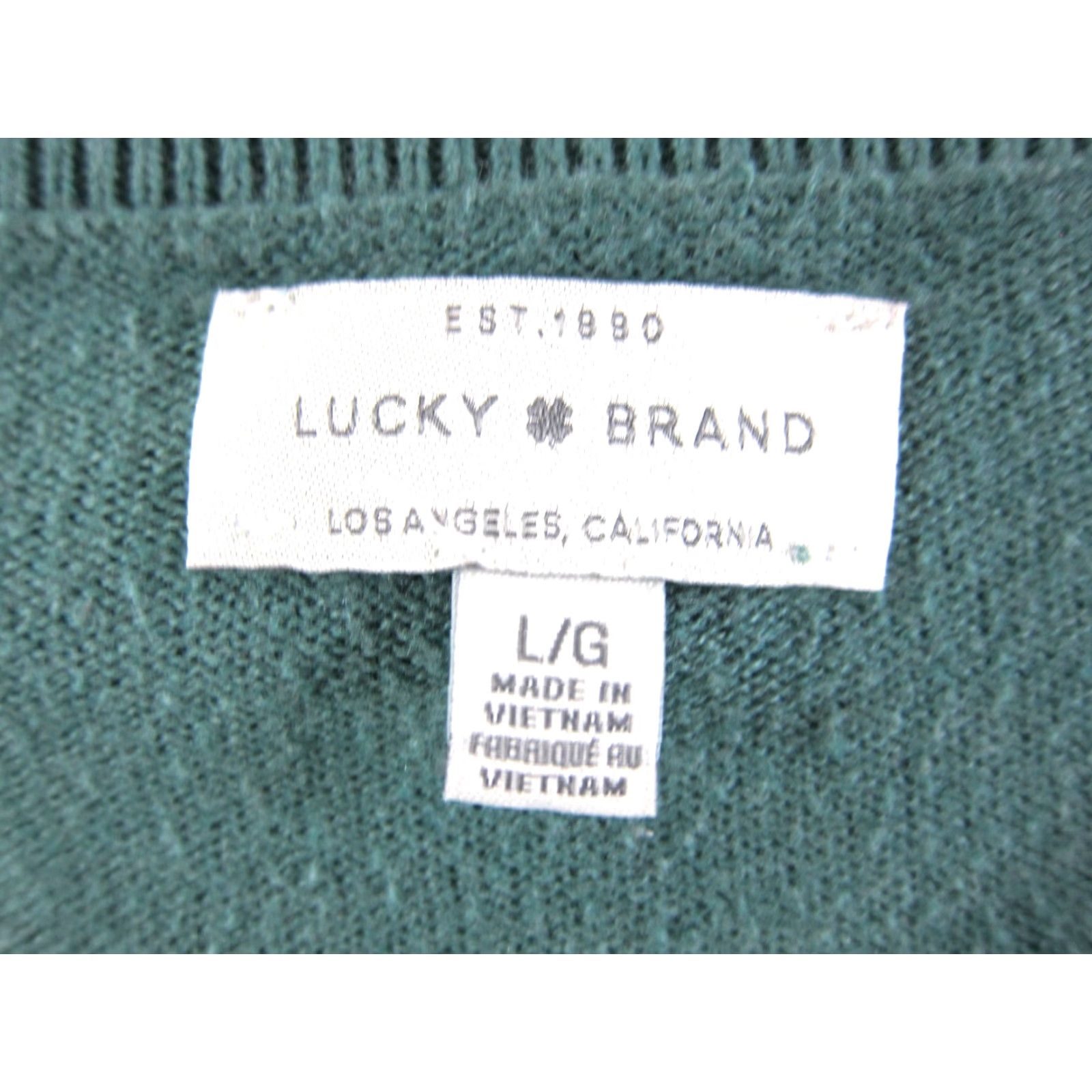 Lucky Brand Lucky Brand Green V-Neck Tight Knit Pullover Sweater Women Size Large Size L / US 10 / IT 46 - 3 Thumbnail
