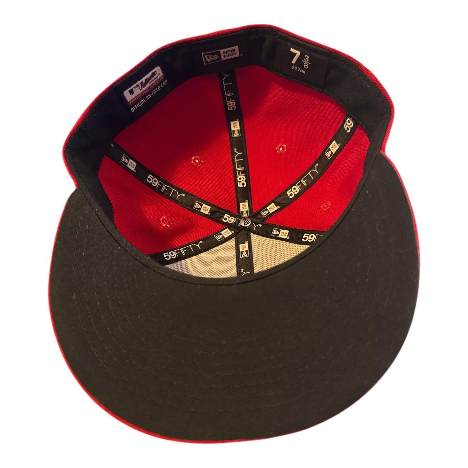 New Era New Era Texas Rangers Red 59FIFTY Fitted Cap Hat Size 7 3/8 Size ONE SIZE - 3 Thumbnail
