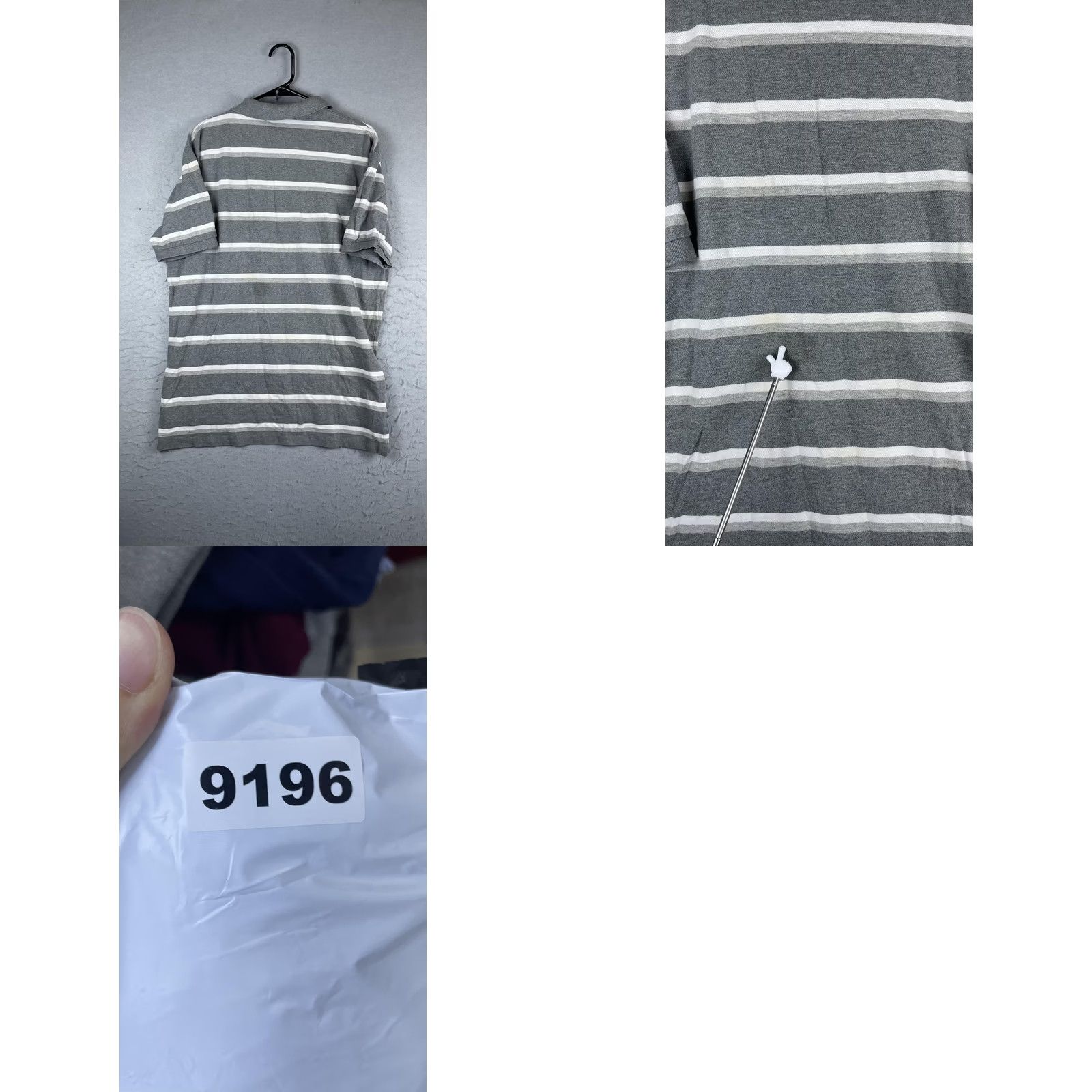 Polo Ralph Lauren Polo by Ralph Lauren Polo Shirt Mens L Gray Stripe Pony Logo Short Sleeve Size US L / EU 52-54 / 3 - 8 Thumbnail
