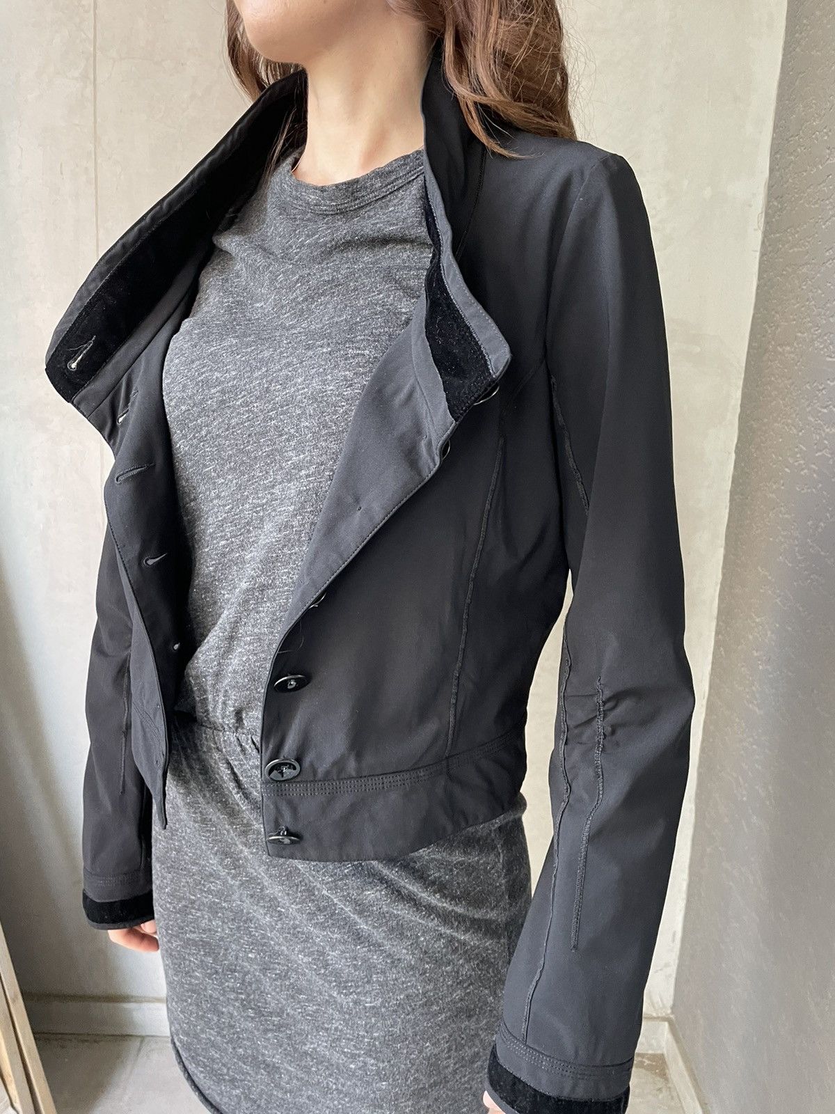 Marithe + Francois Girbaud Womens blazer Marithe Francois Girbaud Size F 42 Color Black Size M / US 6-8 / IT 42-44 - 23 Thumbnail