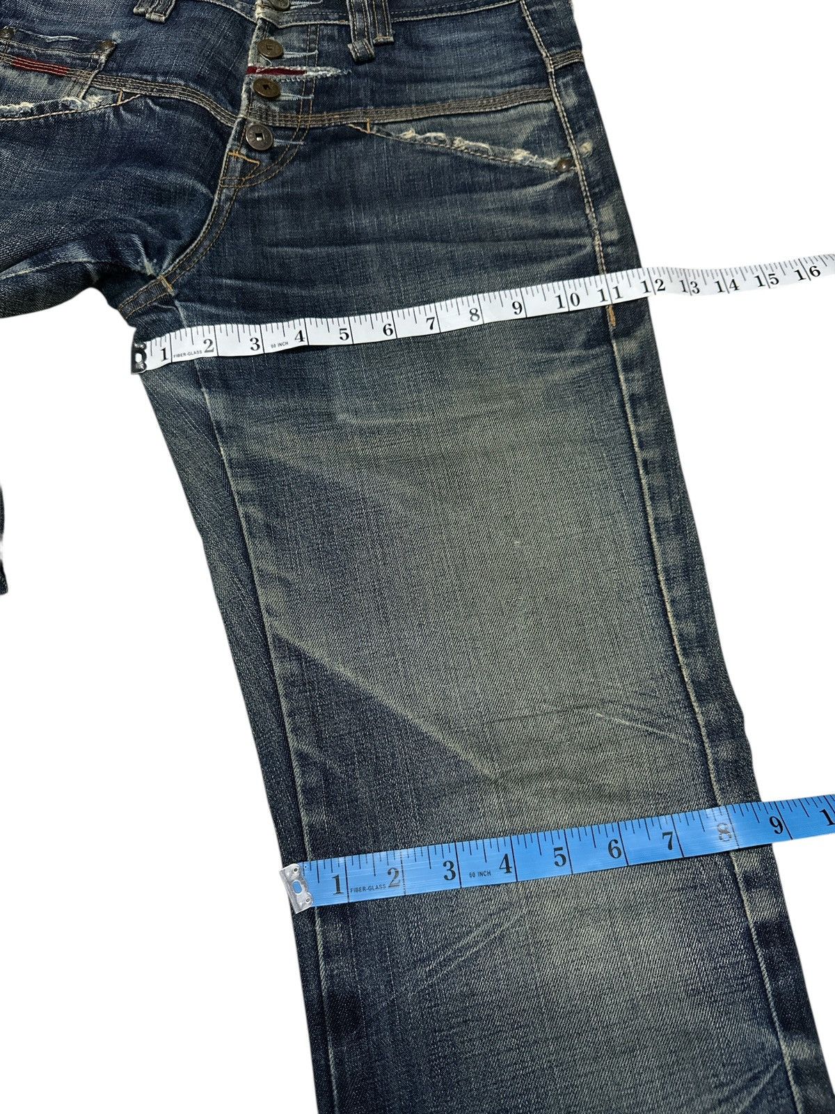 Marithe + Francois Girbaud Flare Marithe Francois Girbaud Distress Denim. Size US 32 / EU 48 - 13 Thumbnail