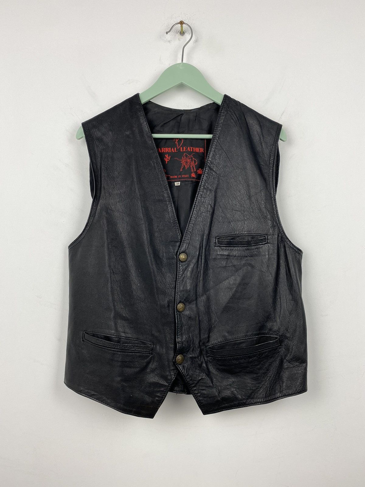 Genuine Leather Vintage Leather Vest Biker Harley Davidson Y2K Size US M / EU 48-50 / 2 - 1 Thumbnail