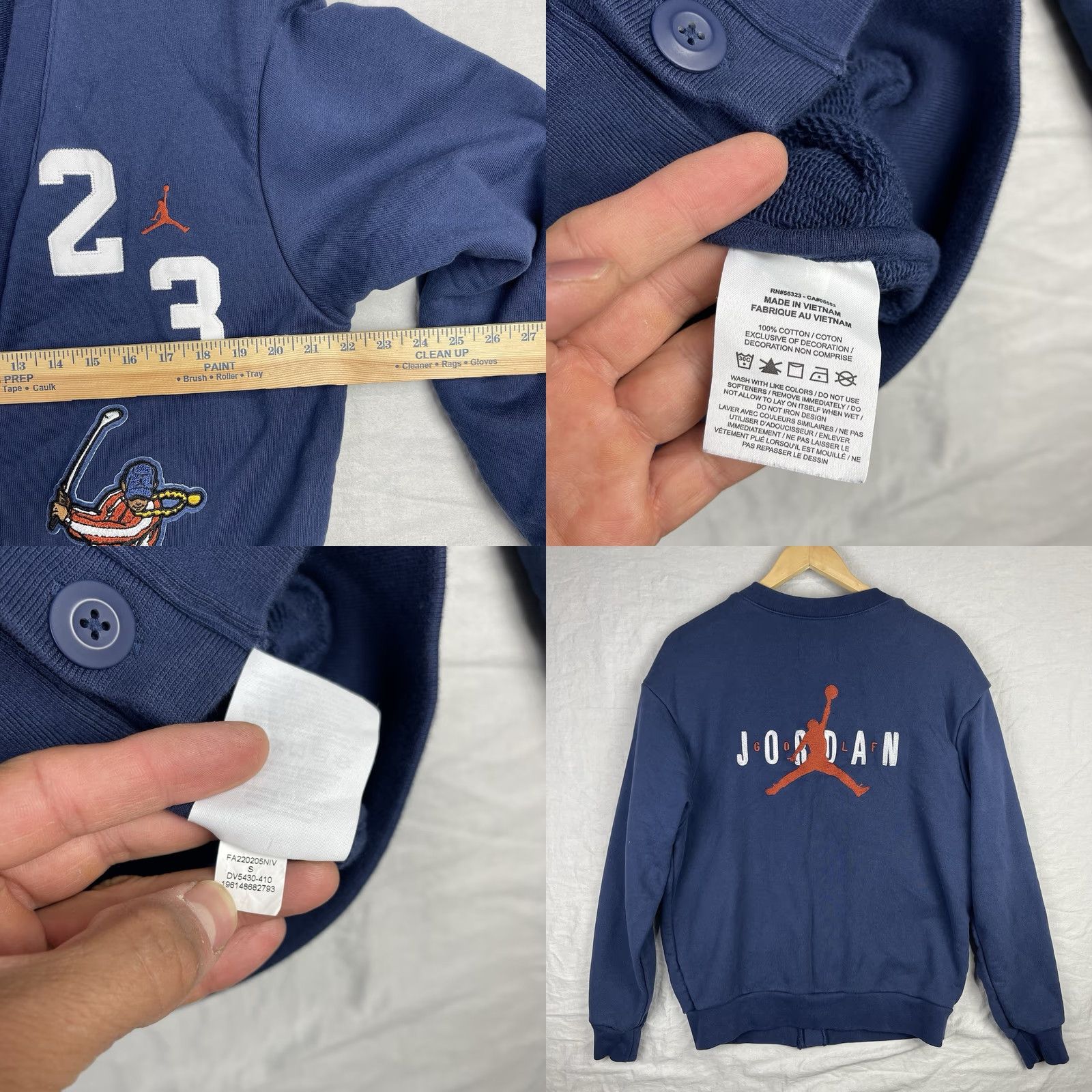 Jordan Brand Jordan Cardigan Sweater Mens Small Navy Nike DV5430-410 Eastside Golf Streetwear Size US S / EU 44-46 / 1 - 8 Thumbnail