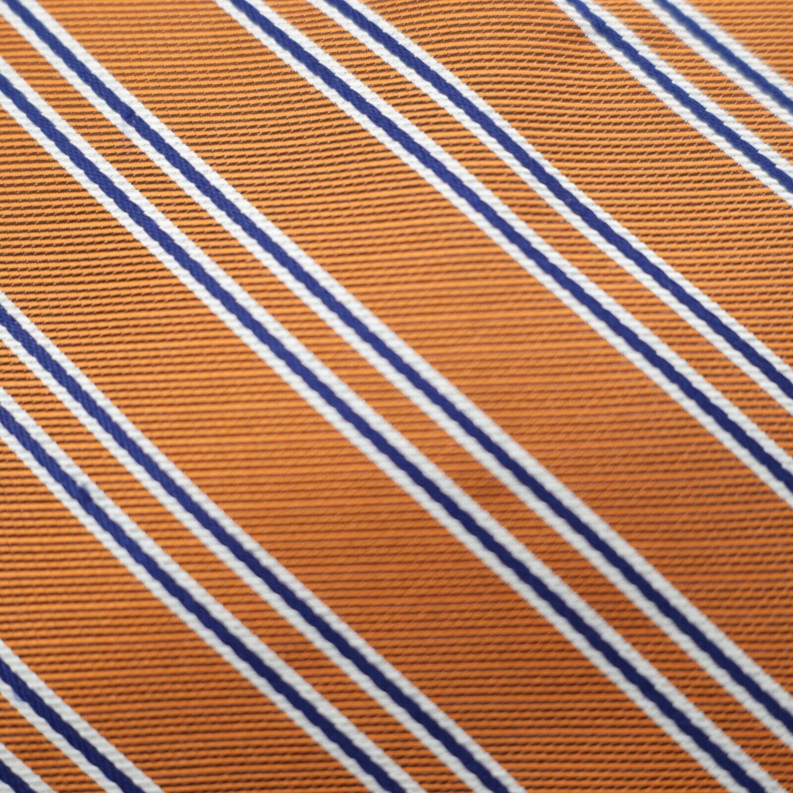 Jos. A. Bank Jos A Bank Executive Orange Blue Striped Woven Silk Tie Size ONE SIZE - 2 Thumbnail