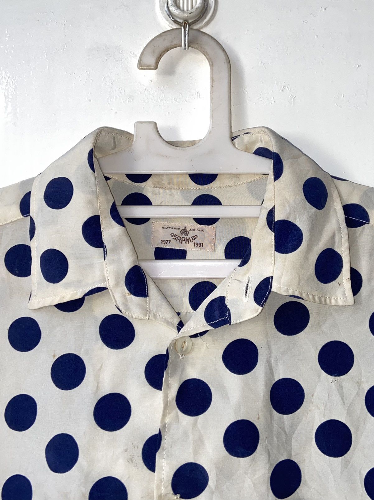 45rpm 45RPM White Shirt Polkadot Patterned Size US L / EU 52-54 / 3 - 14 Thumbnail