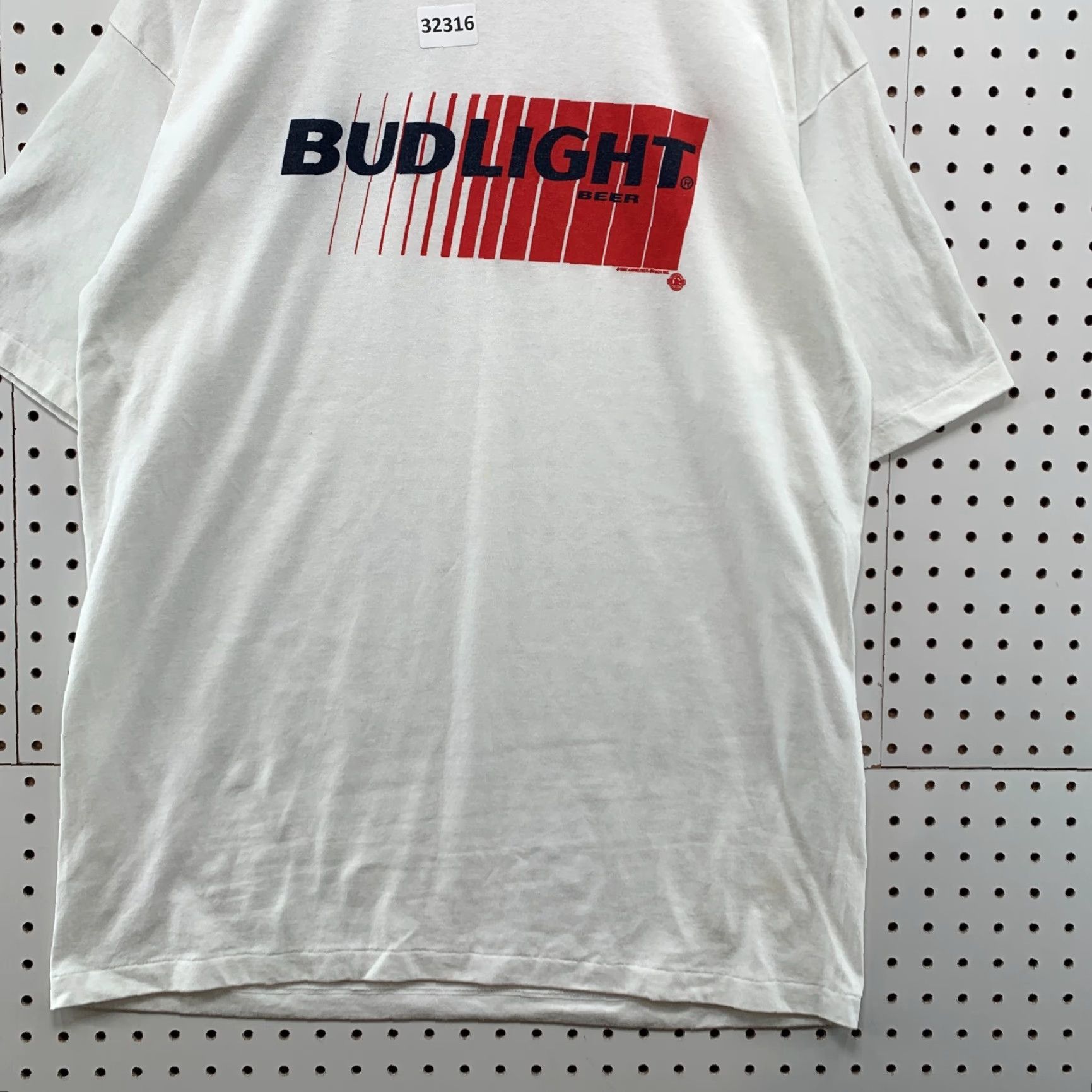 Vintage Vintage Bud Light Shirt Mens XL White 90s USA Red Graphic Single Stitch Tee Size US XL / EU 56 / 4 - 6 Thumbnail
