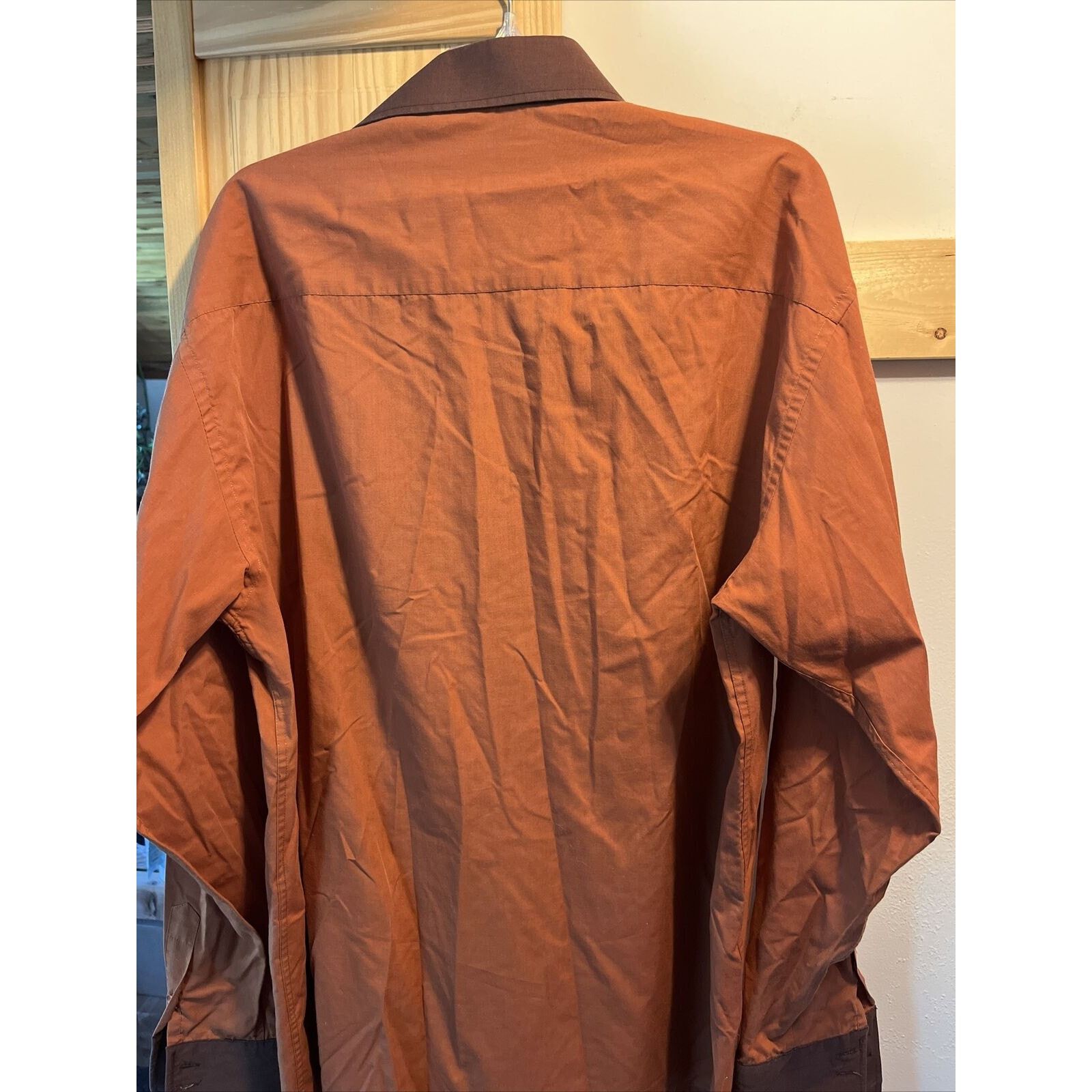Other Veezo Men’s XL Orange Brown LS Button Polyester Blend Shirt Size US XL / EU 56 / 4 - 15 Thumbnail