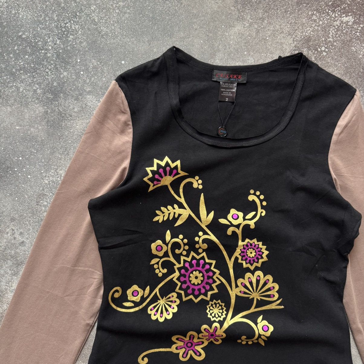 Hysteric Glamour 2000’s Aesthetic Vintage Y2K Floral Long Sleeve Top Size M / US 6-8 / IT 42-44 - 2 Thumbnail