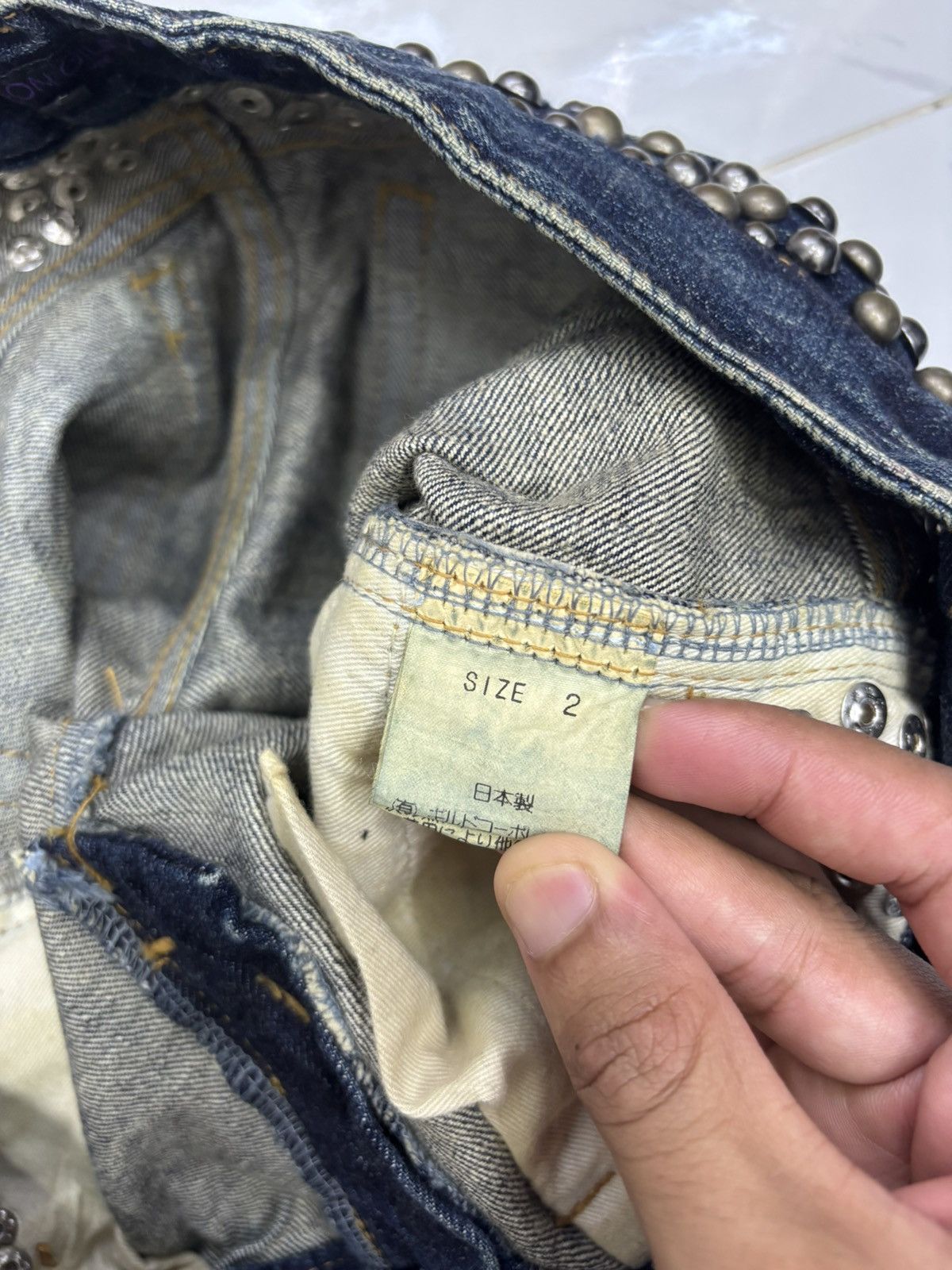 Japanese Brand × Maison Margiela Flare Jeans Maison Gilfy Metal Studded Punk Bootcut Denim Size 28" / US 6 / IT 42 - 12 Thumbnail