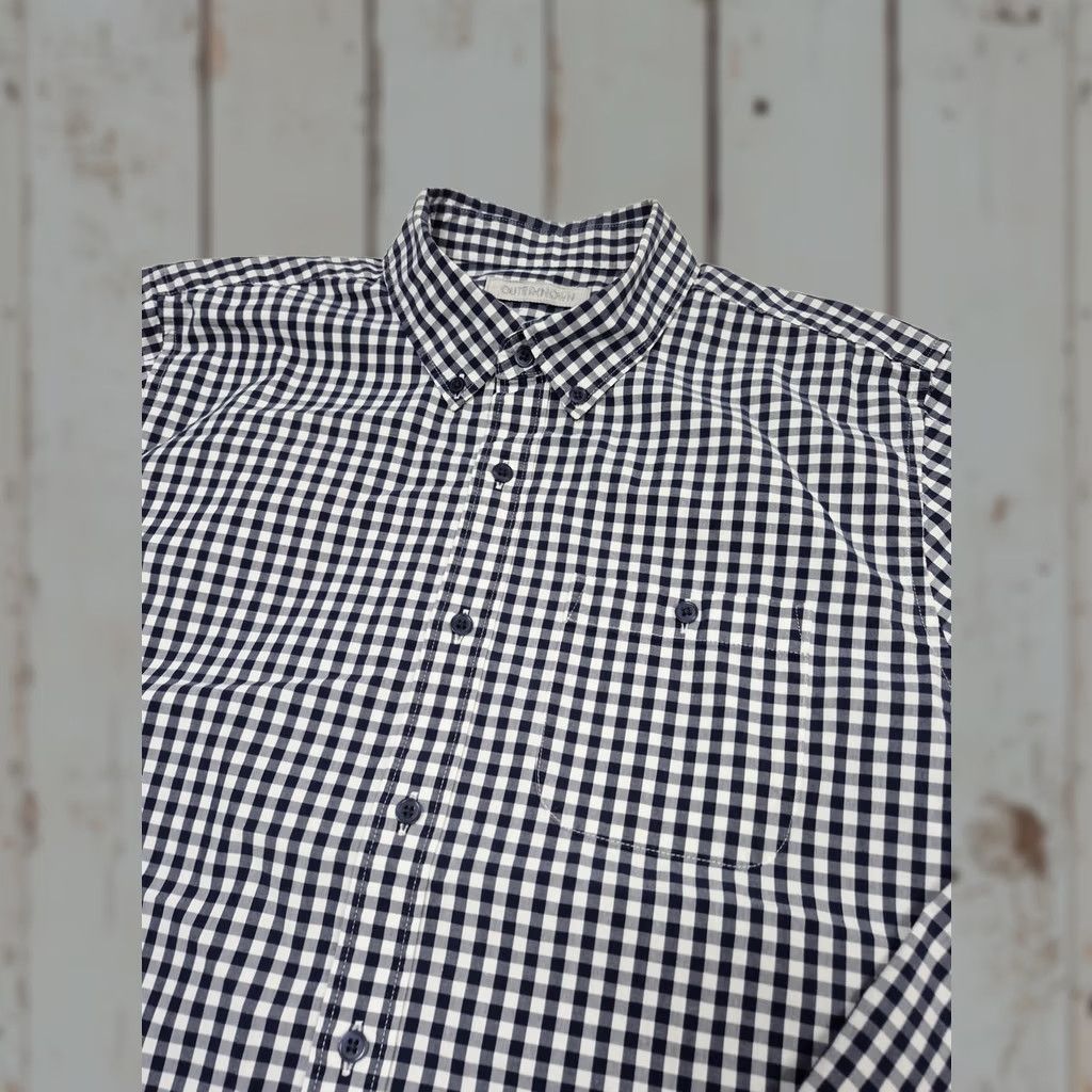 Outerknown Shirt Mens L Blue Check Long Sleeve Button-Down Organic Cotton Casual, Men's