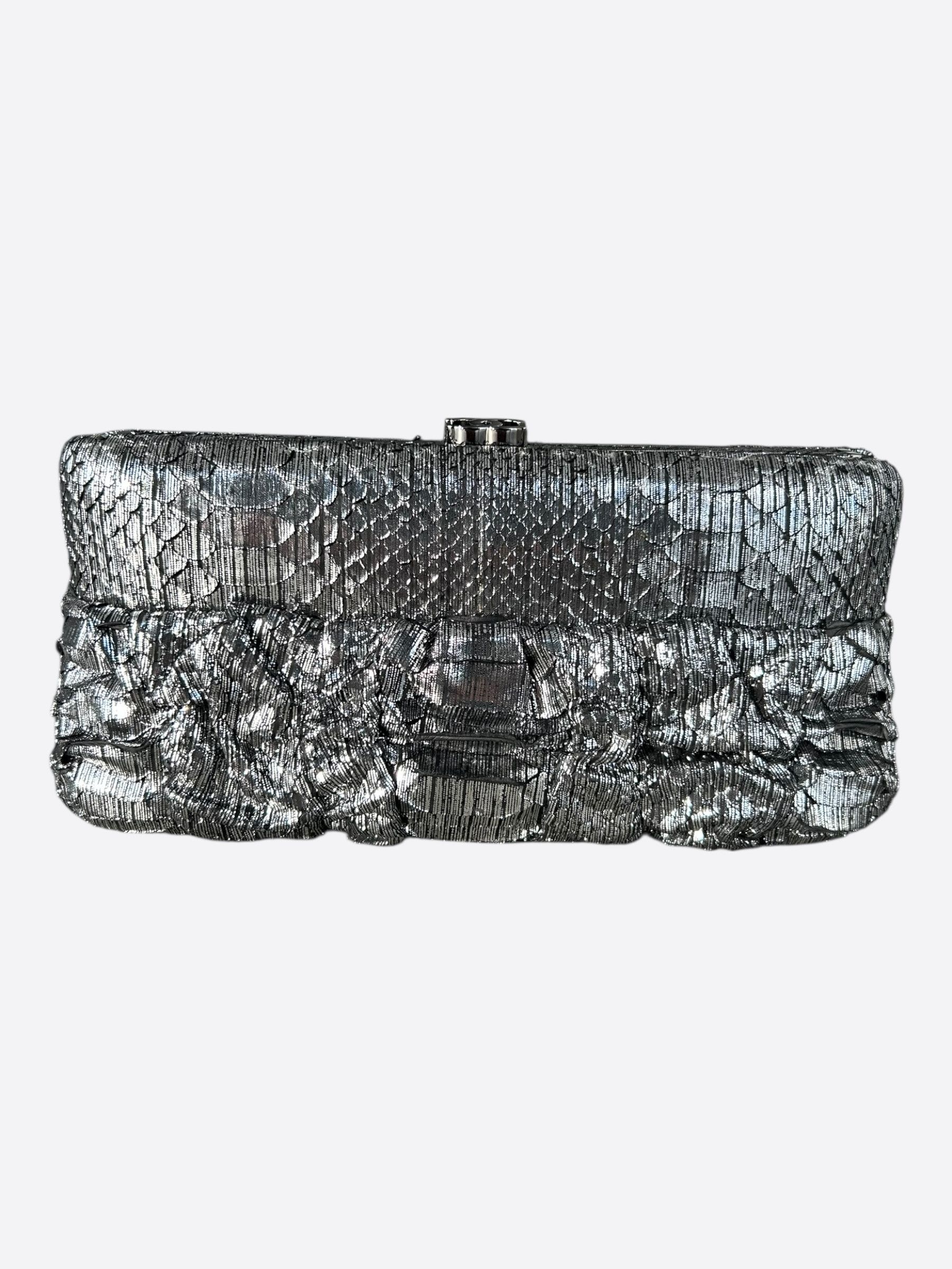 Chanel Chanel Silver Python Clutch on Chain Bag Size ONE SIZE - 1 Thumbnail