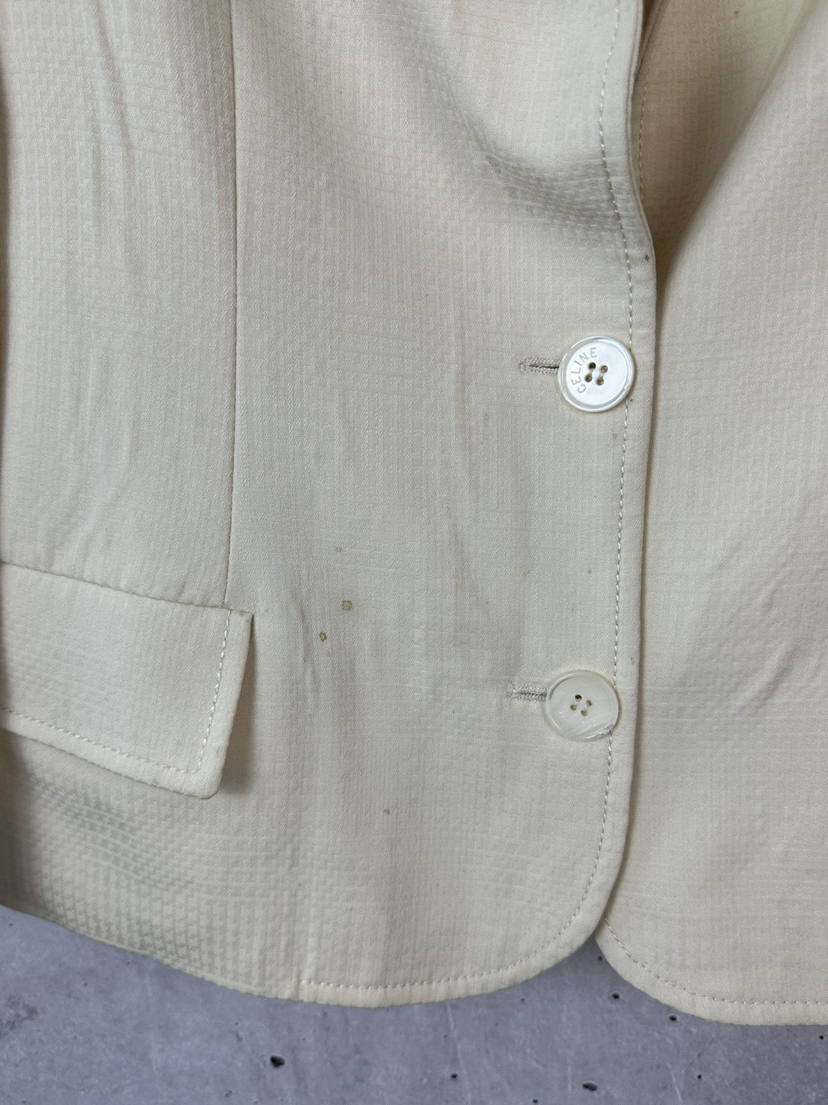 Celine Vintage Celine Paris Beige Wool Women’s Blazer Jacket Size S / US 4 / IT 40 - 12 Thumbnail