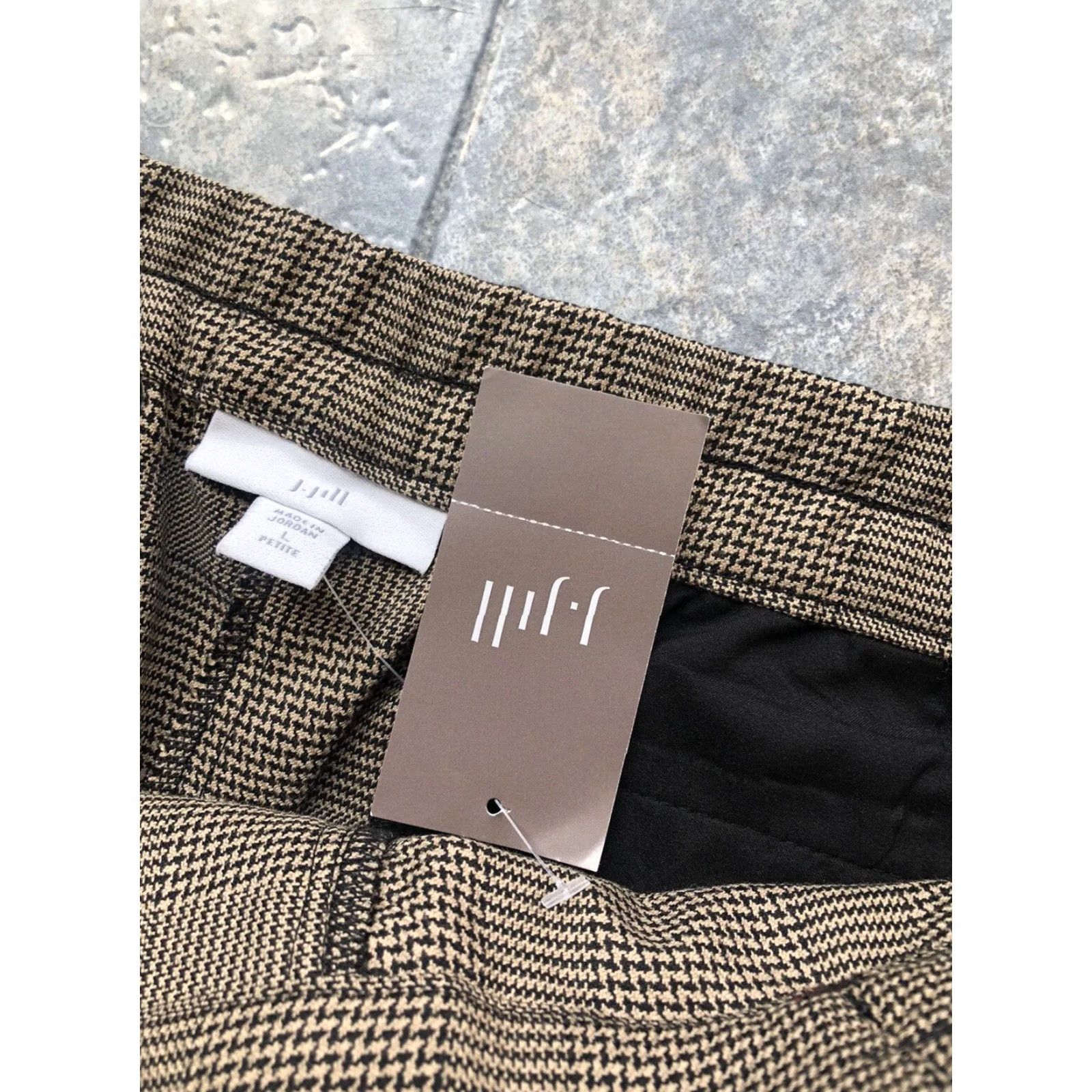 J. Jill NWT J. Jill Womens Pants PL Brown Black Rayon Polyester Spandex Viscose Petite P L - 89.00 MSRP Size 36" / US 14 / IT 50 - 6 Thumbnail