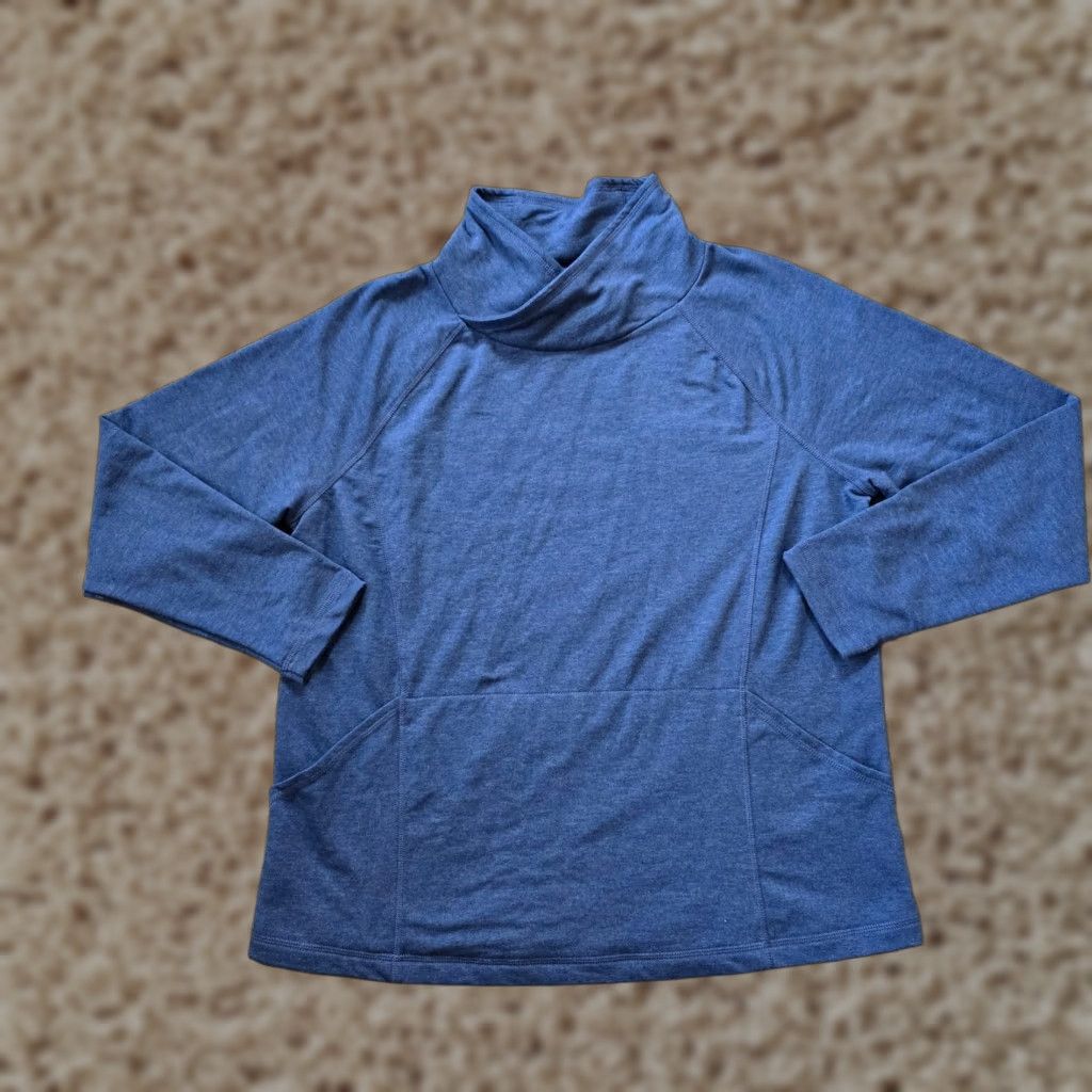 Vintage LL Bean Sweatshirt Womens Size Large Blue Wicked Soft Wrap Neck Sweater Casual Pullover Classic Seasonal Womens Size L / US 10 / IT 46 - 1 Thumbnail