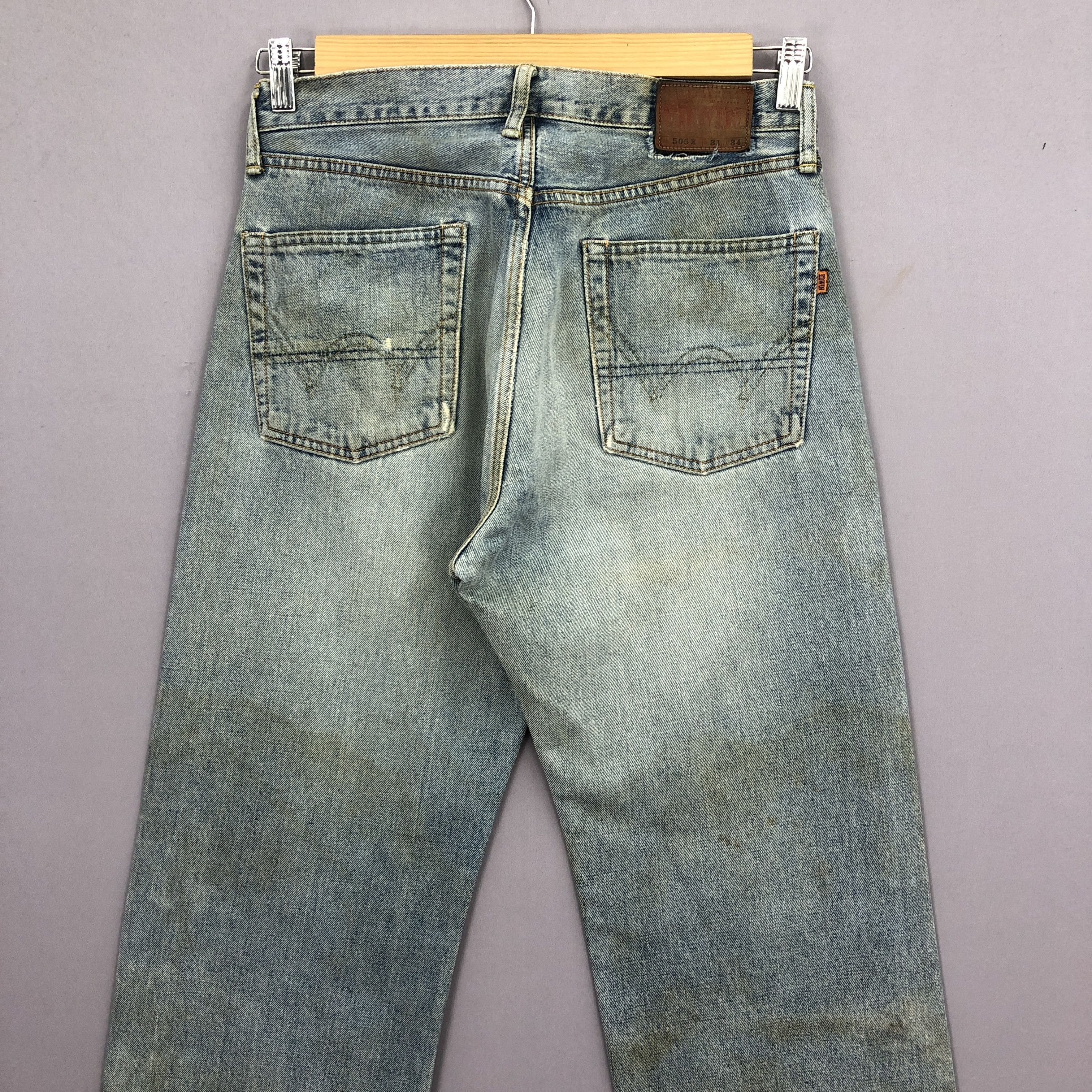 Japanese Brand Vintage Edwin 505x Selvedge Jeans Faded Mud Wash Denim Size 28" / US 6 / IT 42 - 4 Thumbnail