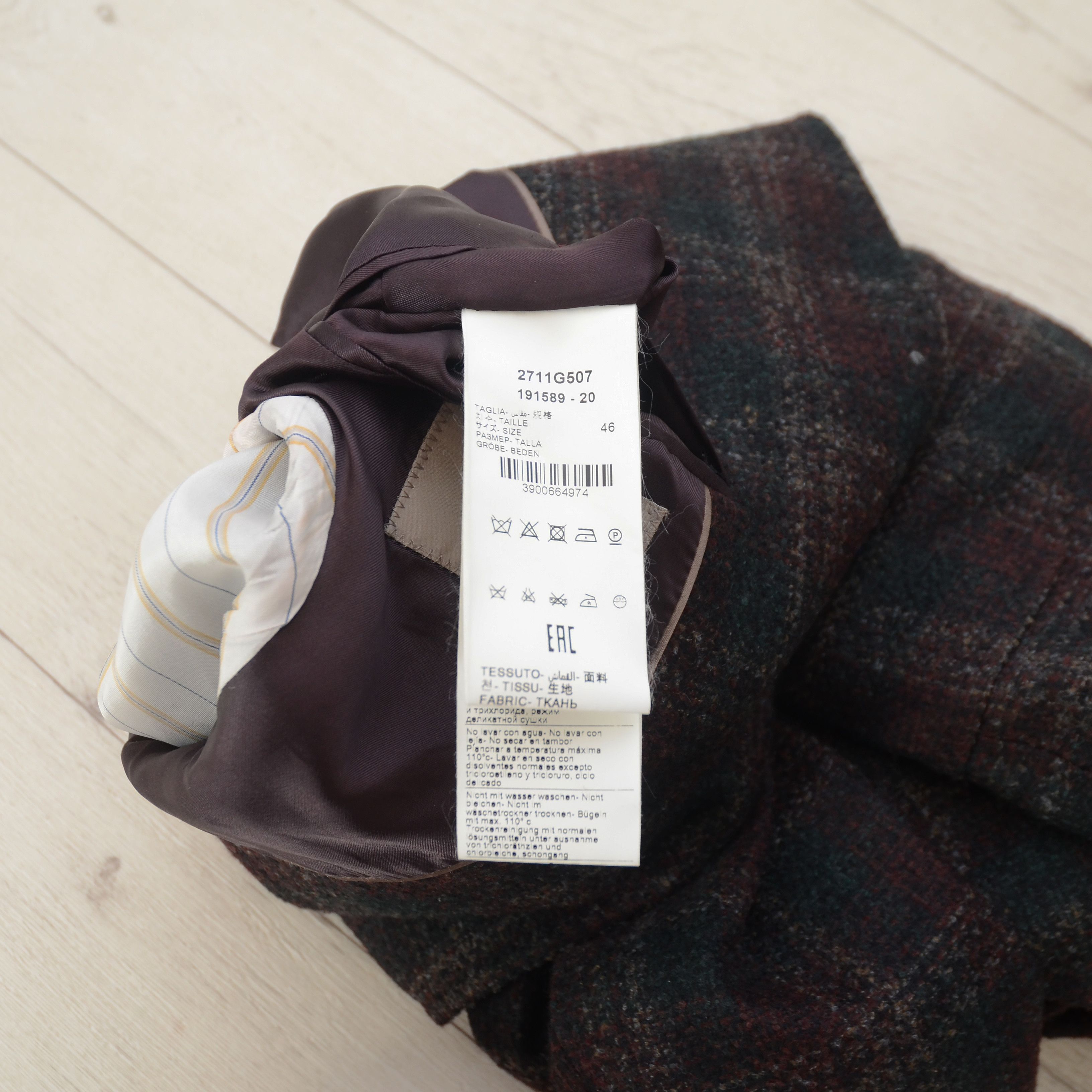 Designer × Paoloni PAOLONI CASUAL MEN BLAZER Tweed Check SLIM WOOL Sport Coat Size 36R - 14 Thumbnail