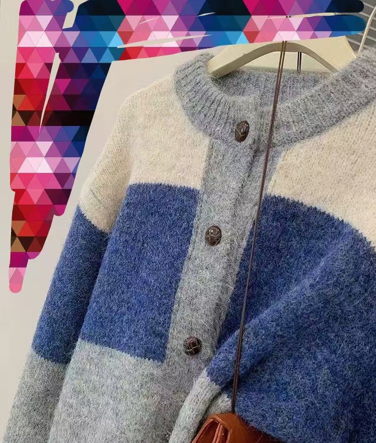 Vintage Street-style loose-fitting patchwork sweater Size US M / EU 48-50 / 2 - 2 Thumbnail