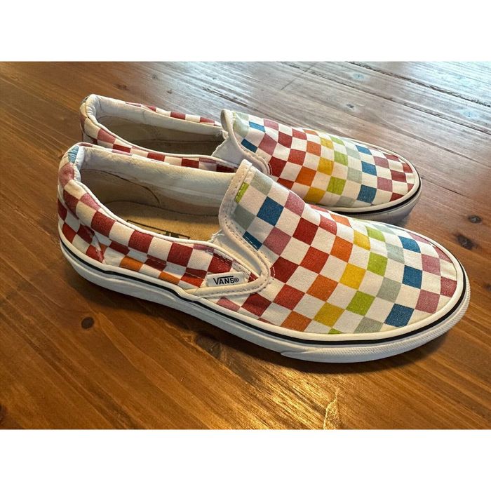 Vans Vans Classic Checkerboard Slip On Rainbow. Sz M6.5 W8 Shoes